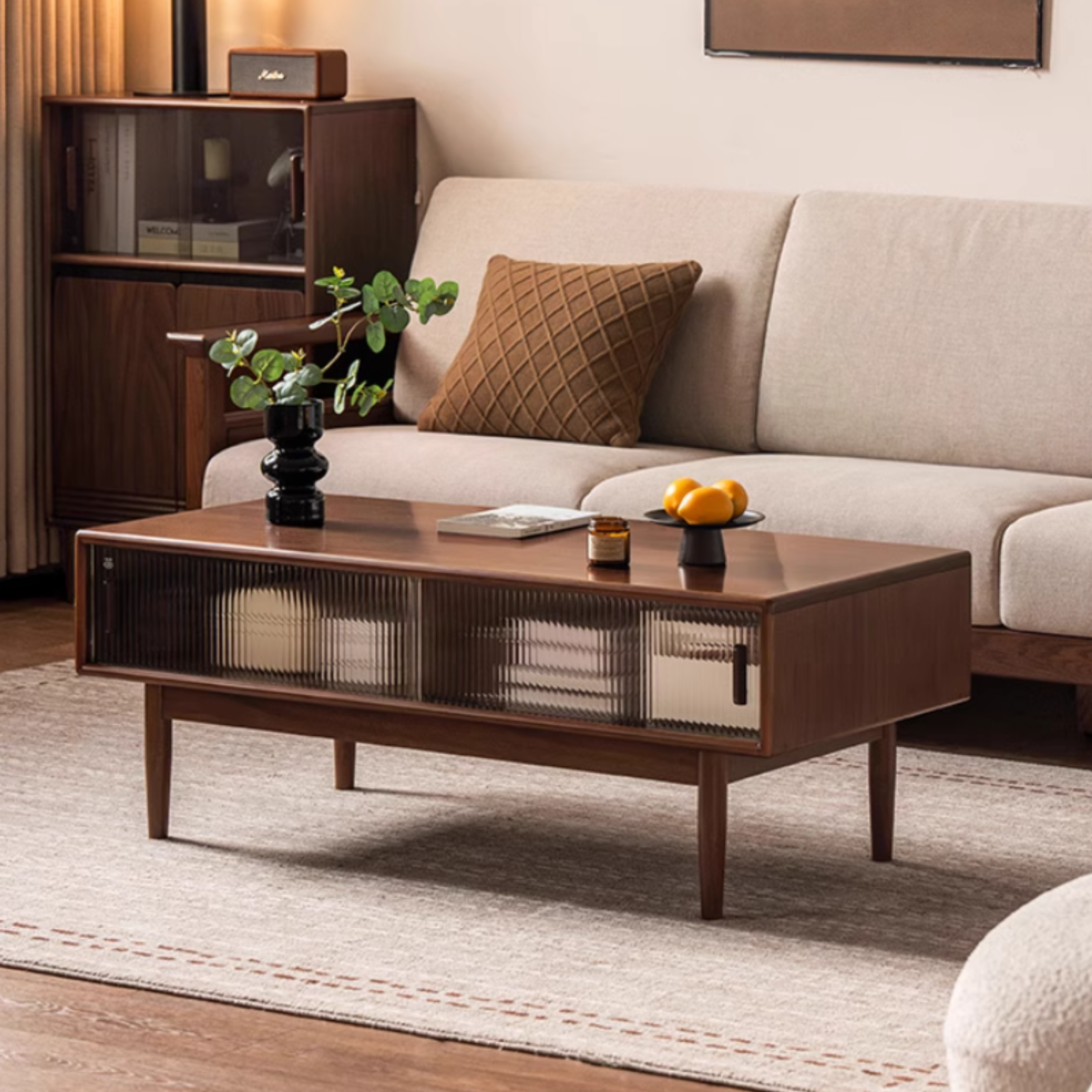 Red Zebrawood Rectangular Coffee Table