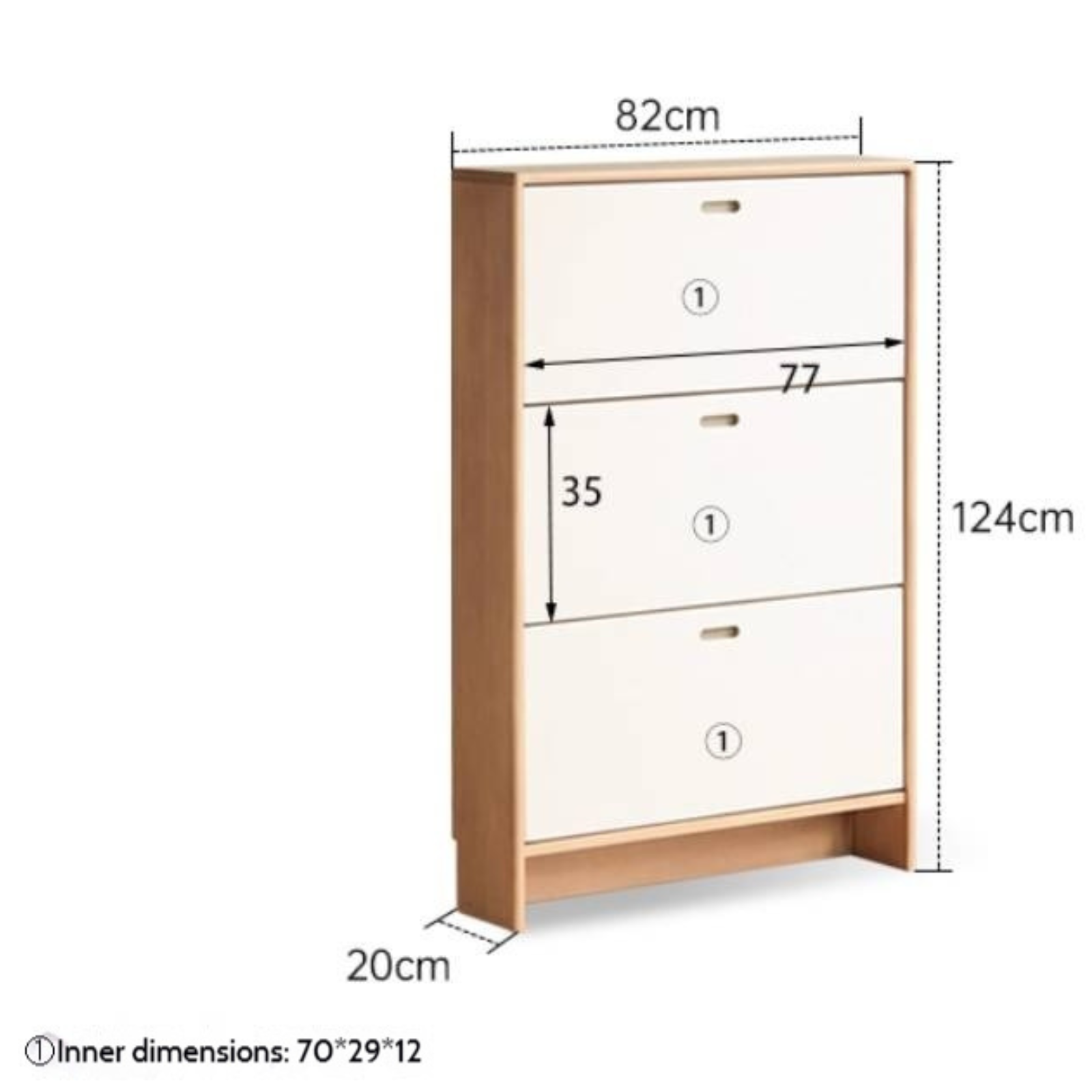 Birch Solid Wood Ultra-Thin Shoe Cabinet