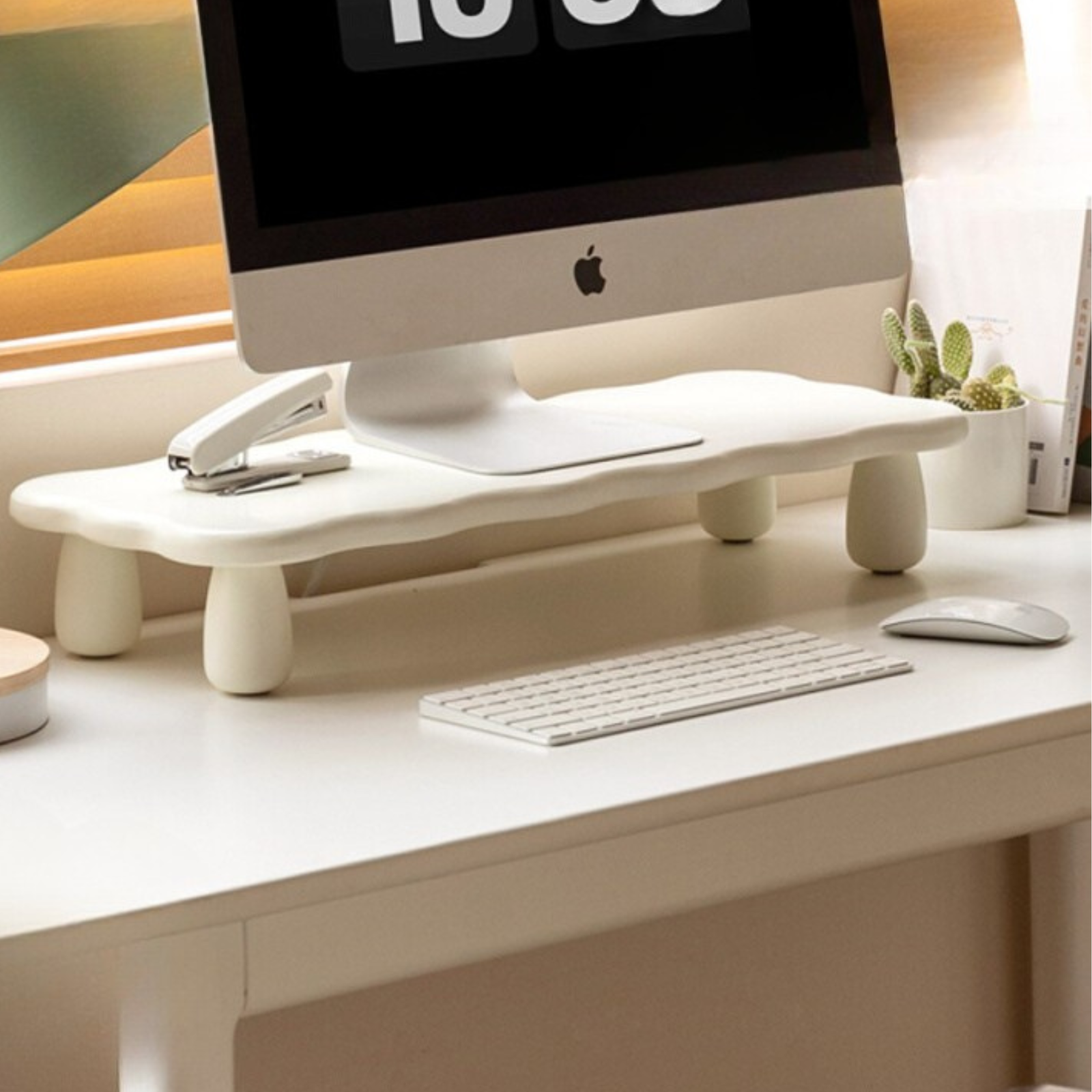 Tulipwood Solid Wood Computer Desktop, Storage Rack