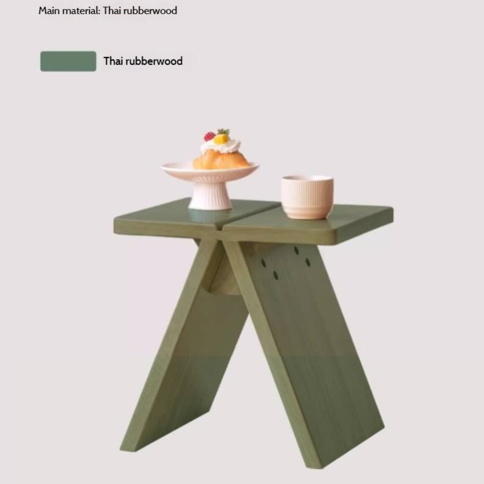 Solid Rubberwood Modern Minimalist Shoe Changing Stool