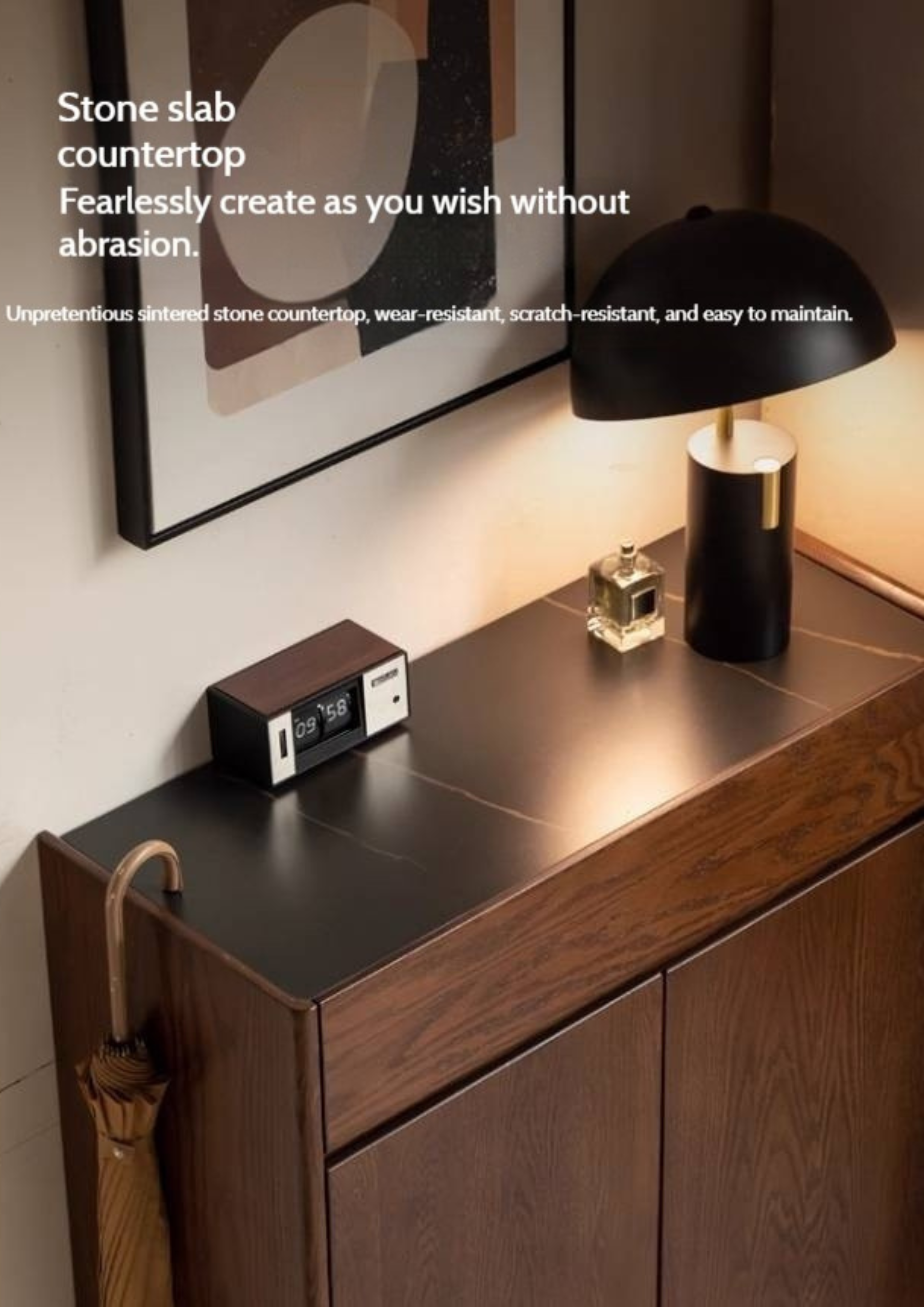 Oak Solid Wood Rock Plate Shoe Cabinet