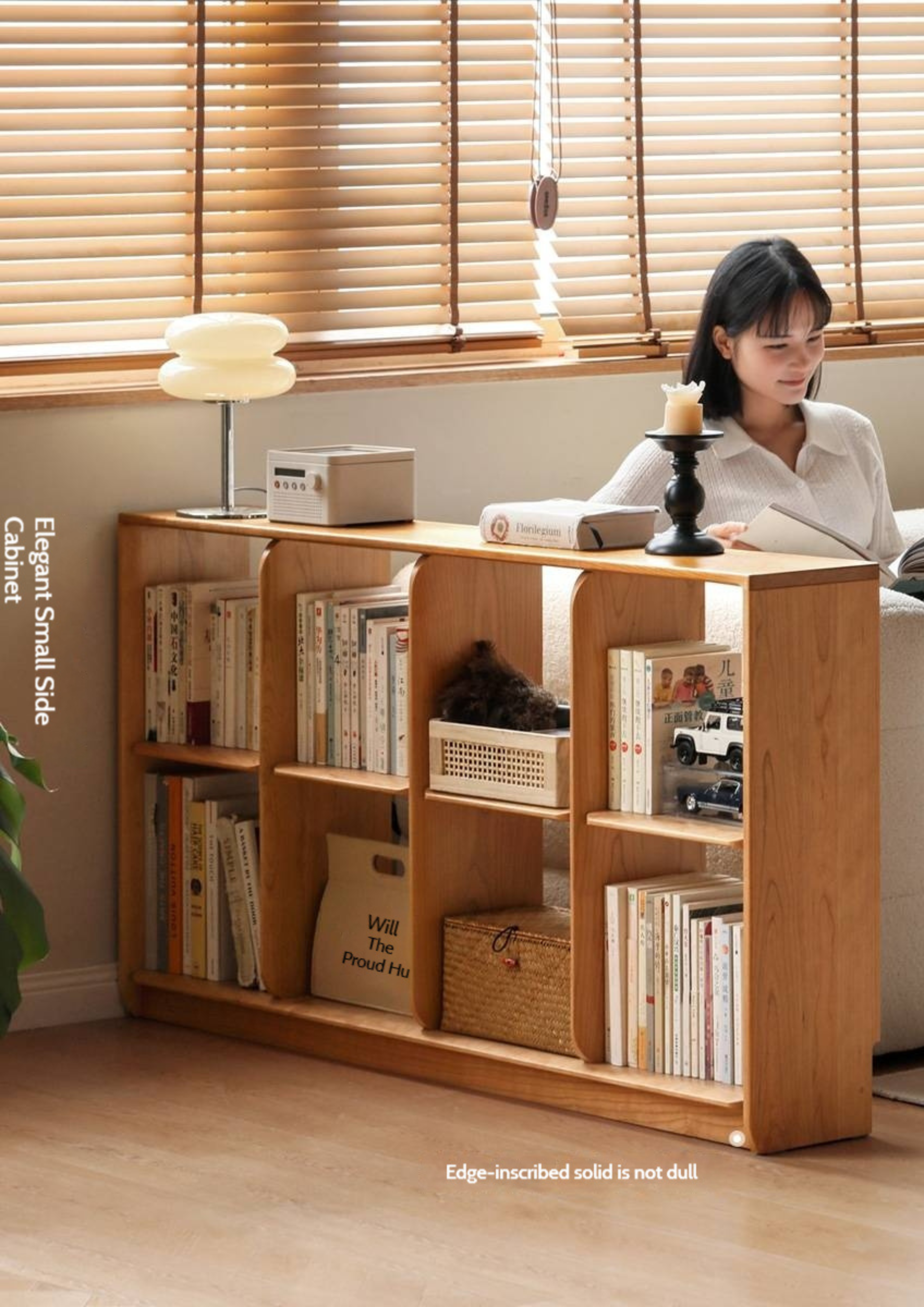 Cherry Solid Wood Vintage Bookshelf