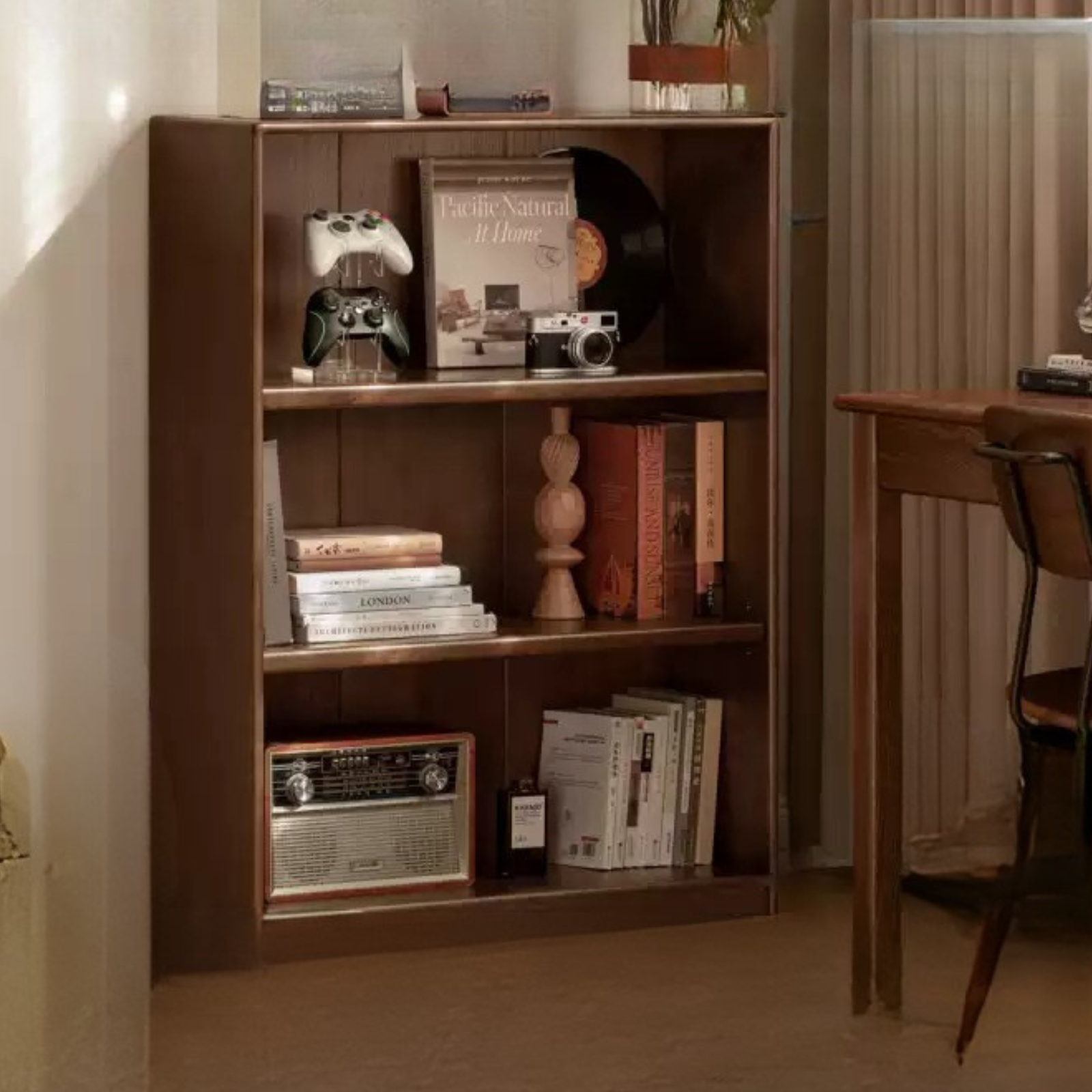 Solid Rubberwood Modern Bookcase