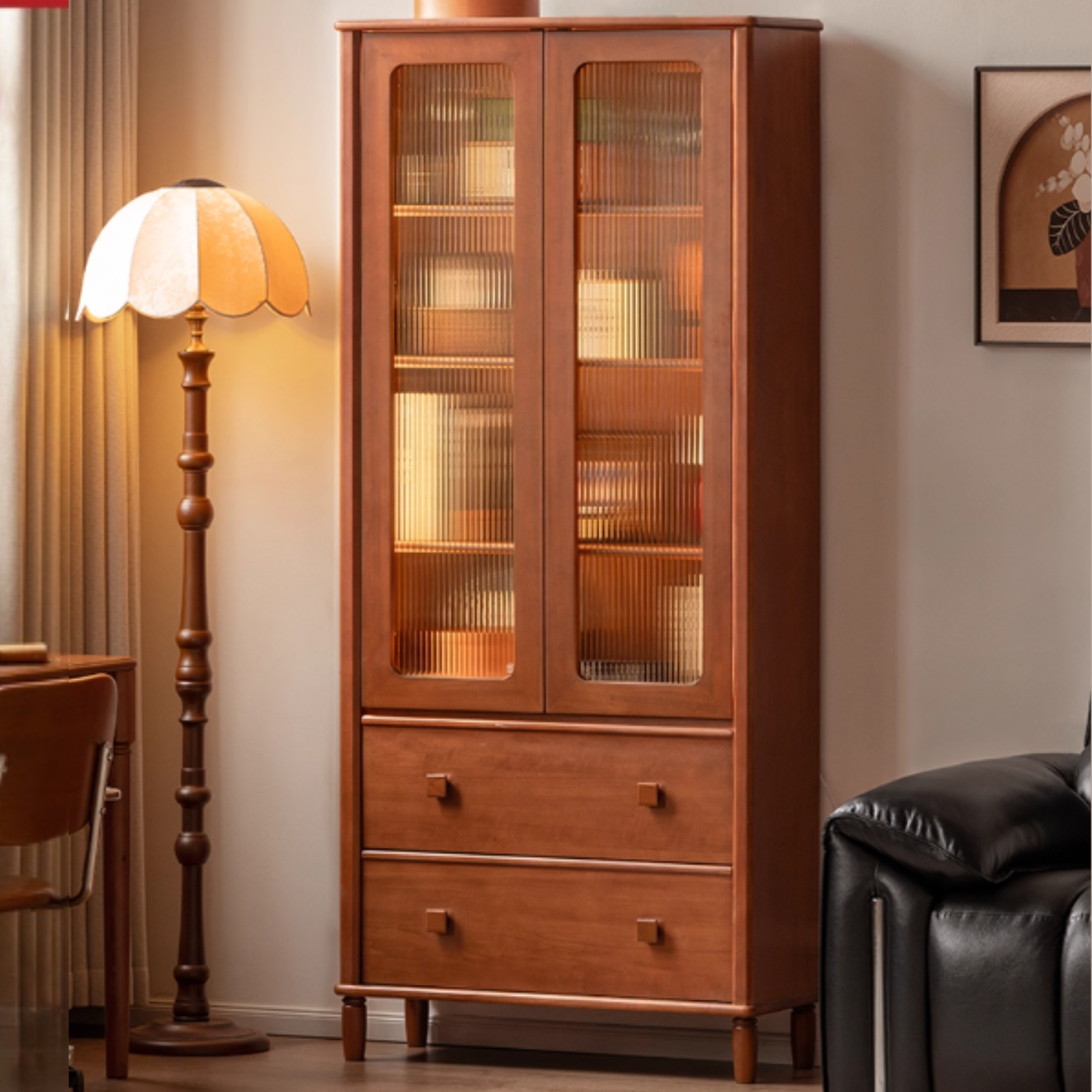 Poplar Solid Wood Vintage Style Bookcase