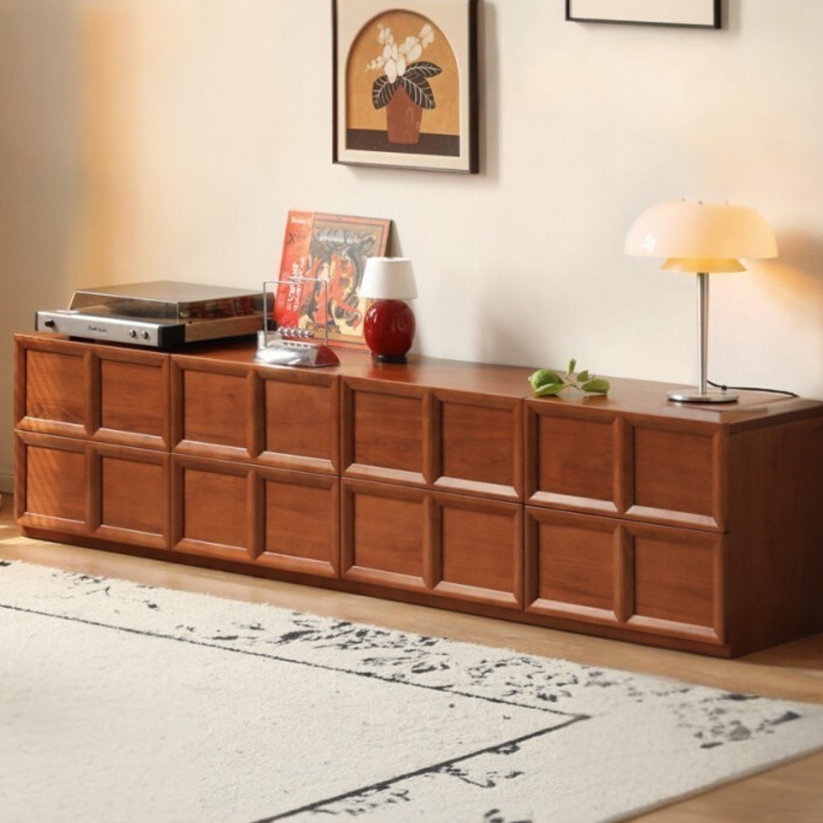 Poplar Solid Wood Antique Style TV Cabinet