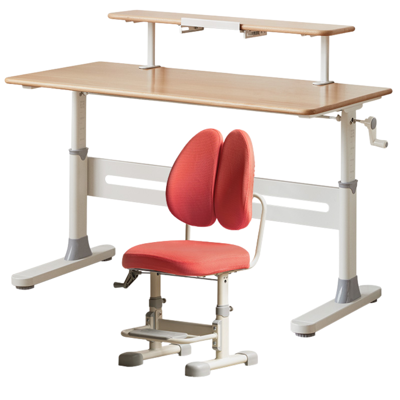 Beech, Solid Rubberwood Solid Wood Kids Liftable Desk