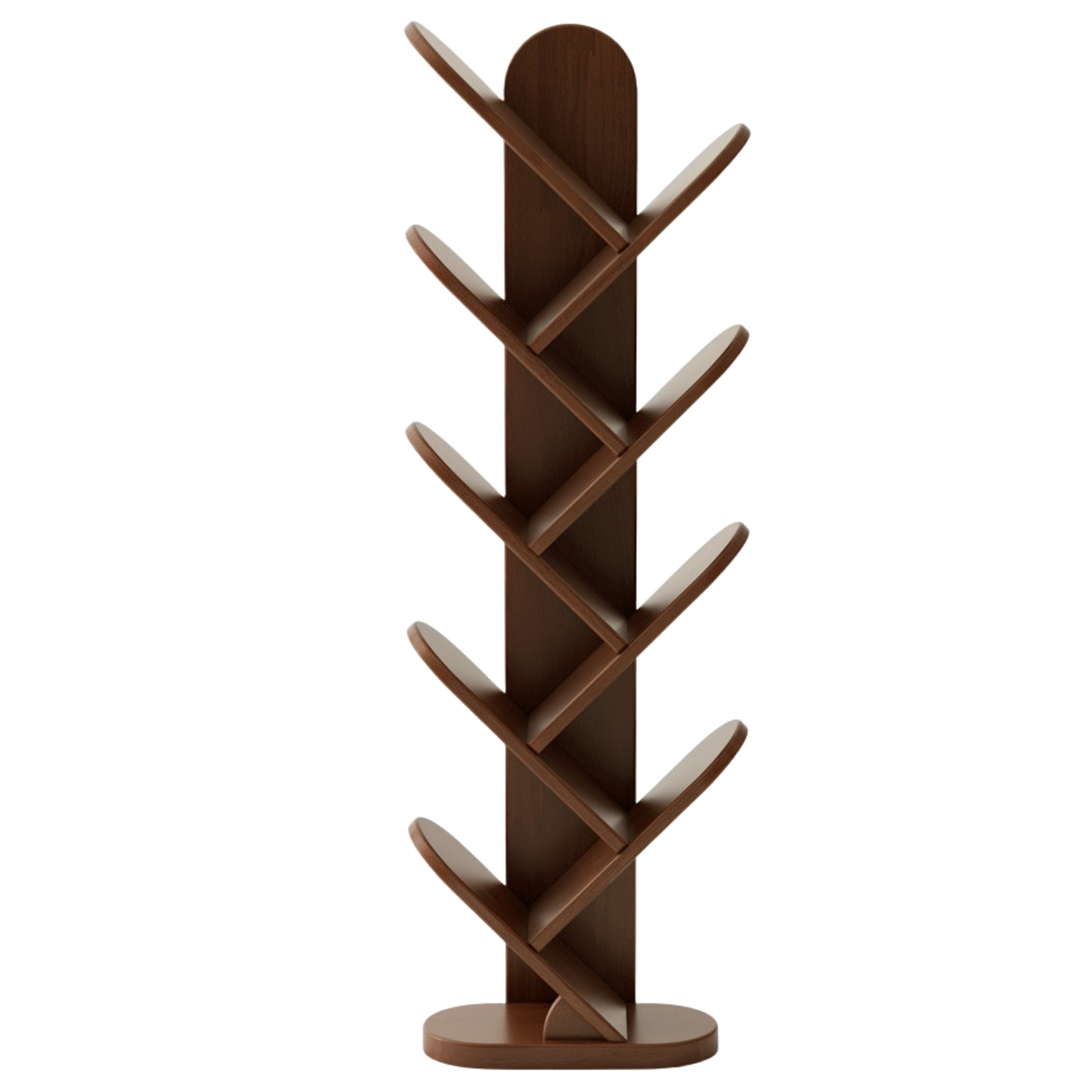 Oak, Cherry, Solid Rubberwood Multi-Layer Creative Corner Bookshelf