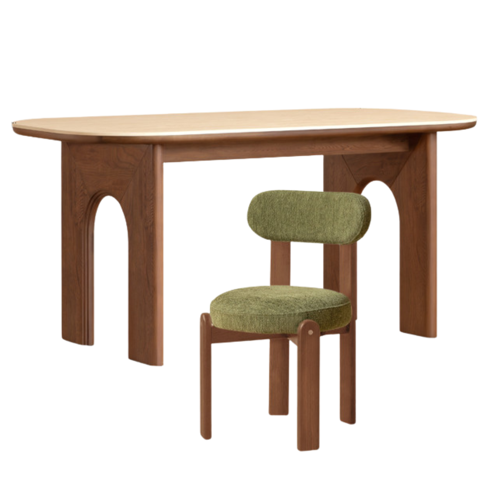 Black Walnut, Oak Solid Wood French Retro Style Dining Table