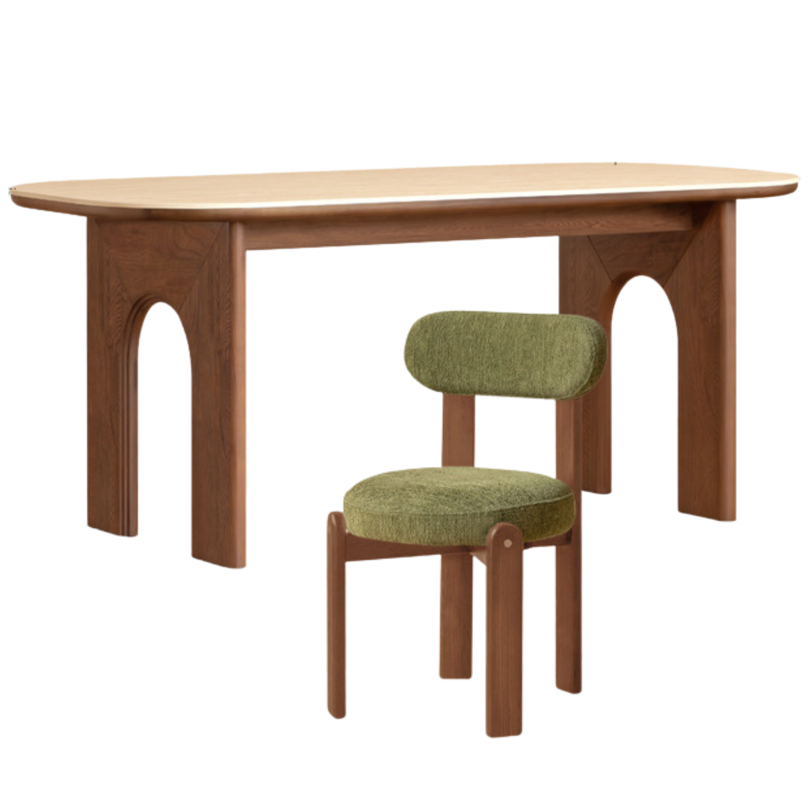 Black Walnut, Oak Solid Wood French Retro Style Dining Table