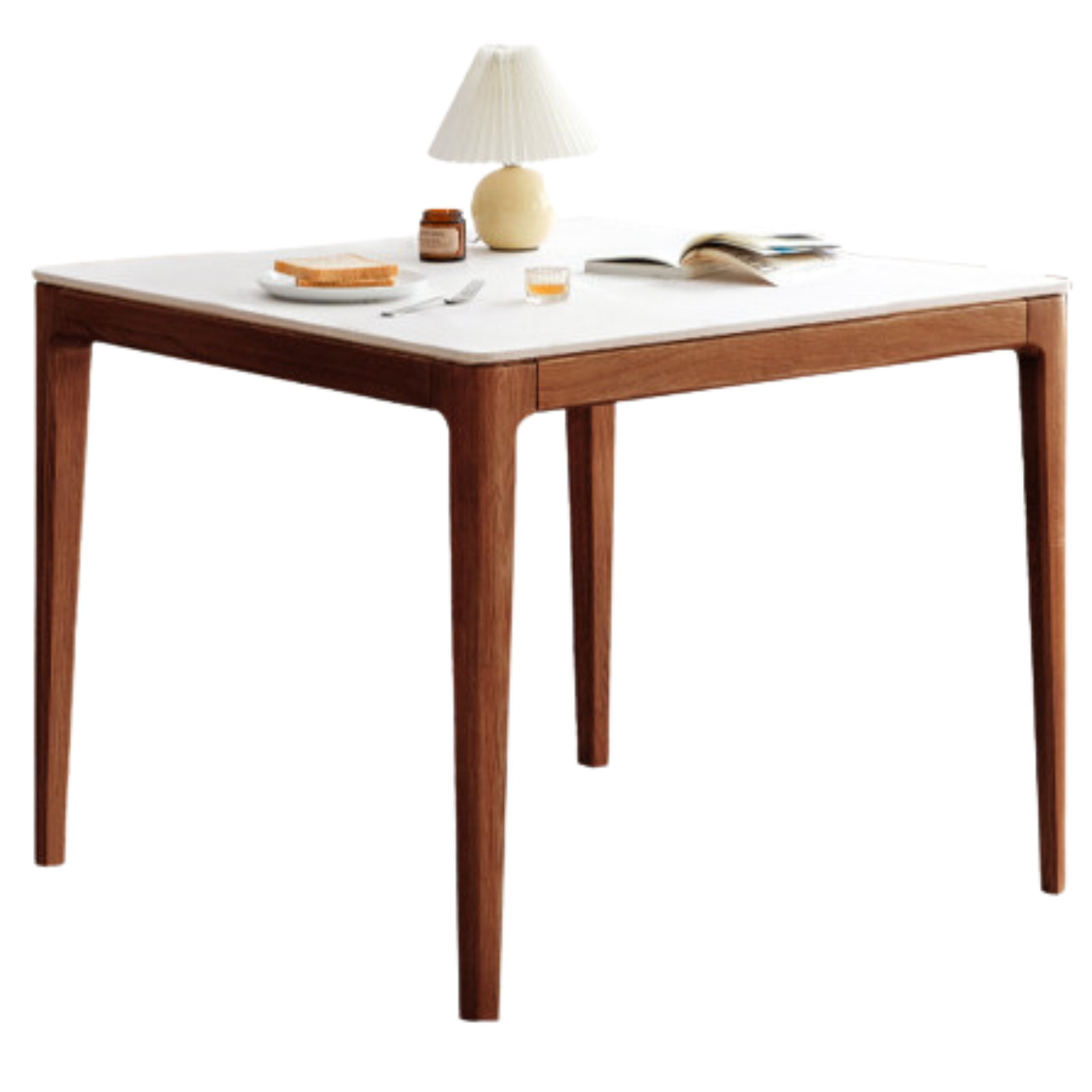 Black Walnut, Oak Solid Wood Modern Rock Board Dining Table