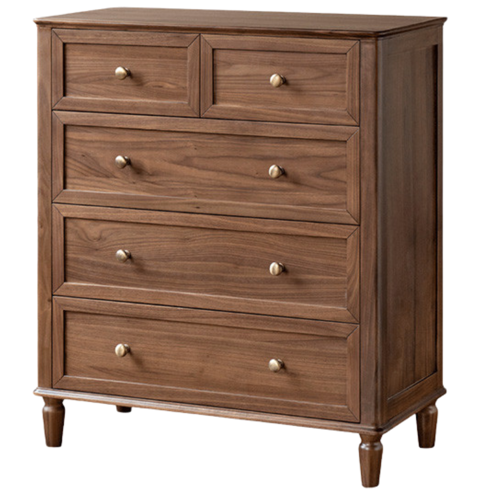 Black Walnut Solid Wood American Retro Chest of Drawers