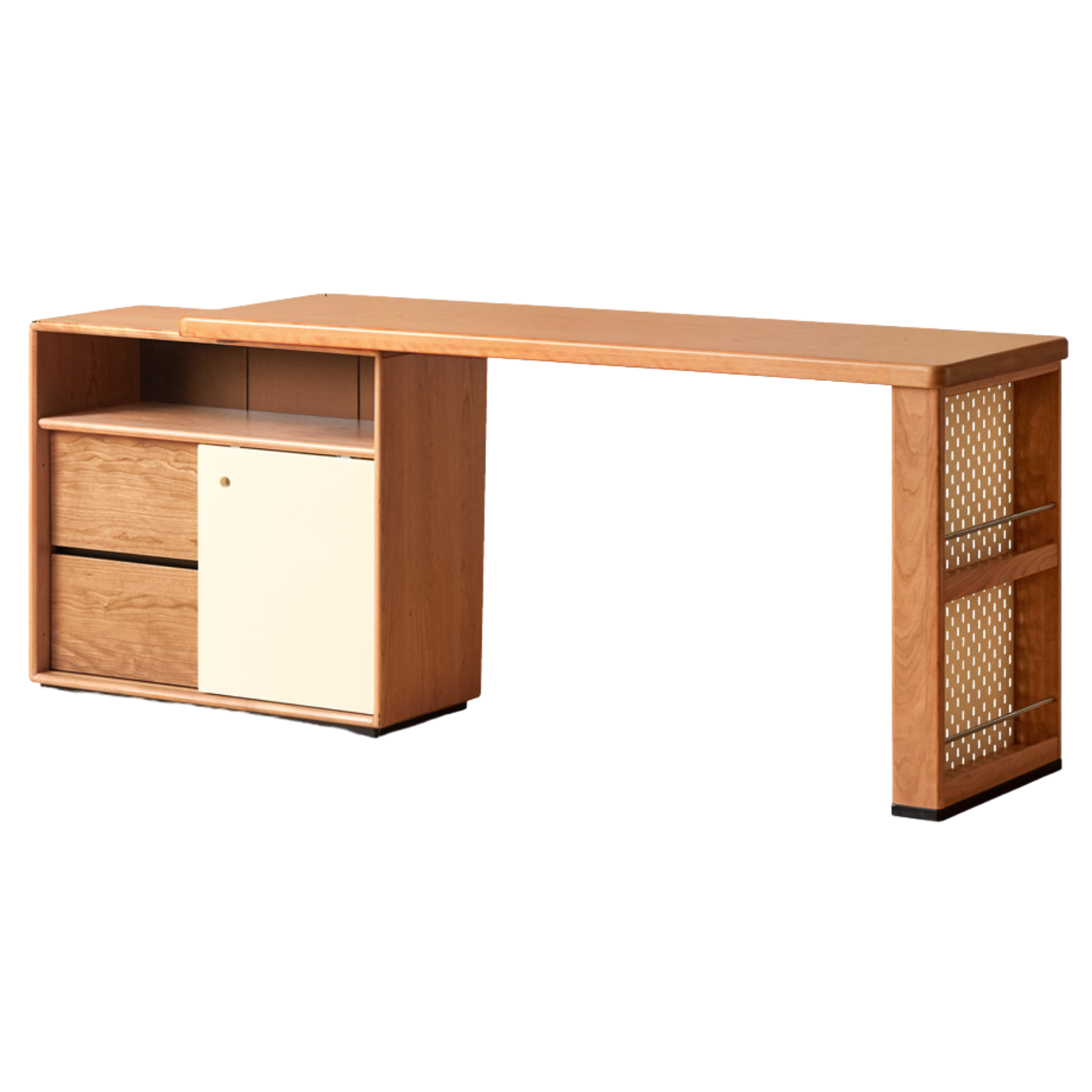 Cherry Solid Wood Vintage Style Office Desk