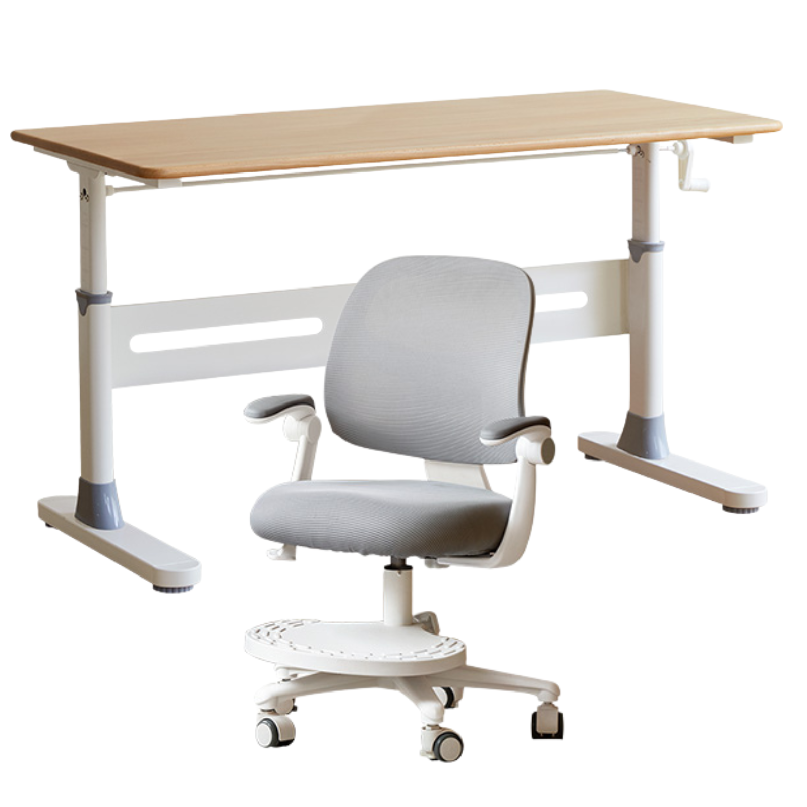 Beech, Solid Rubberwood Solid Wood Kids Liftable Desk