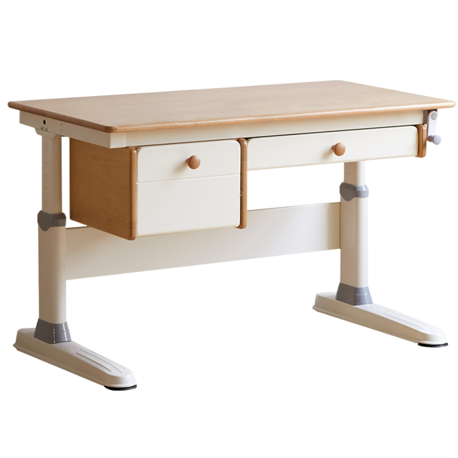 Beech Solid Wood Height Adjustable Children's Learning Desk with Eye-Protection Lamp