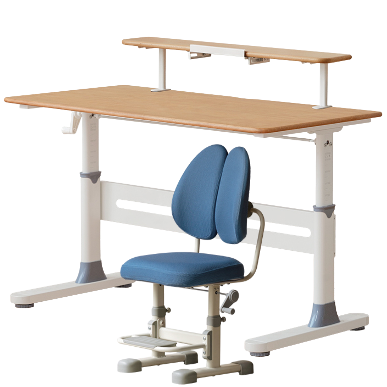 Beech, Solid Rubberwood Solid Wood Kids Liftable Desk