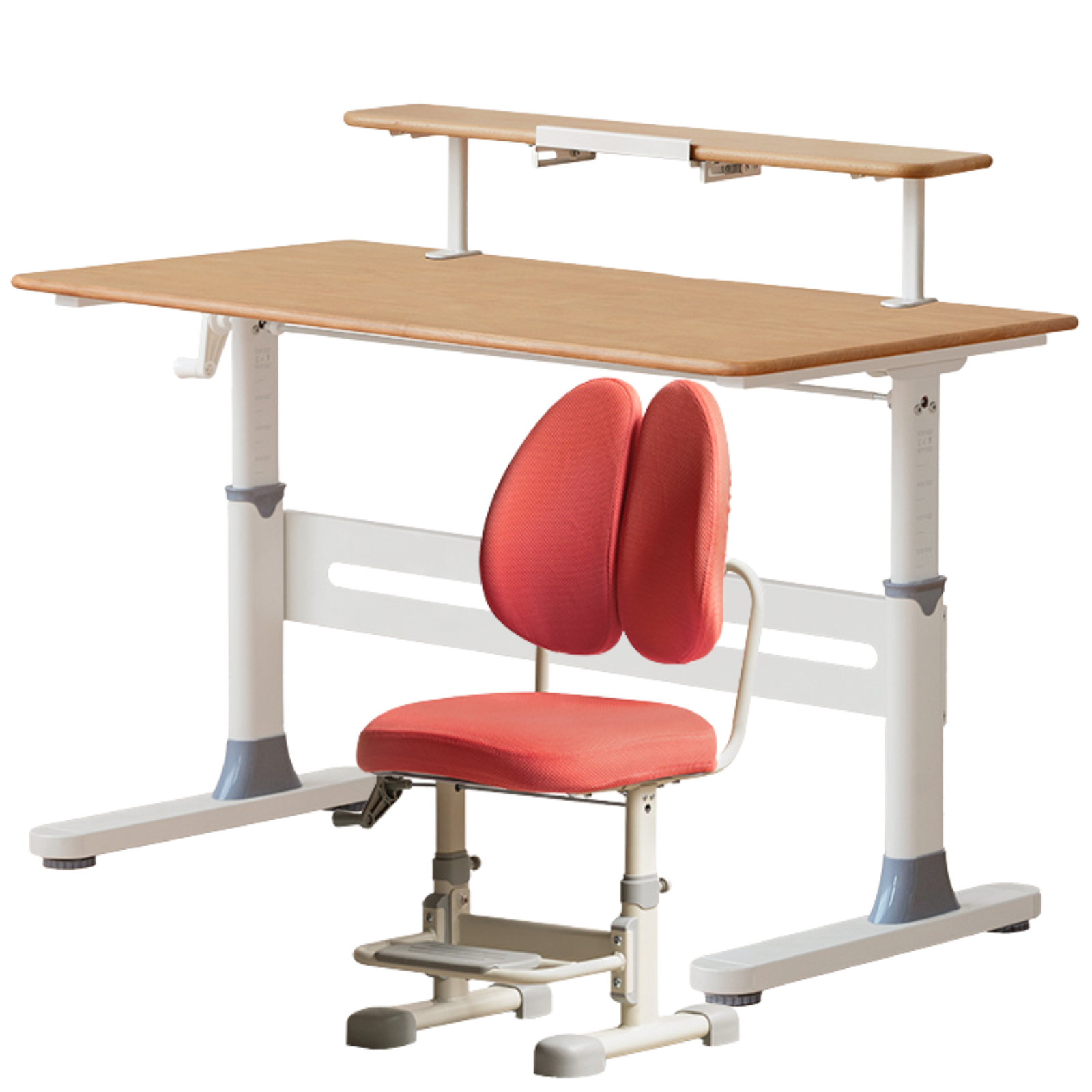 Beech, Solid Rubberwood Solid Wood Kids Liftable Desk