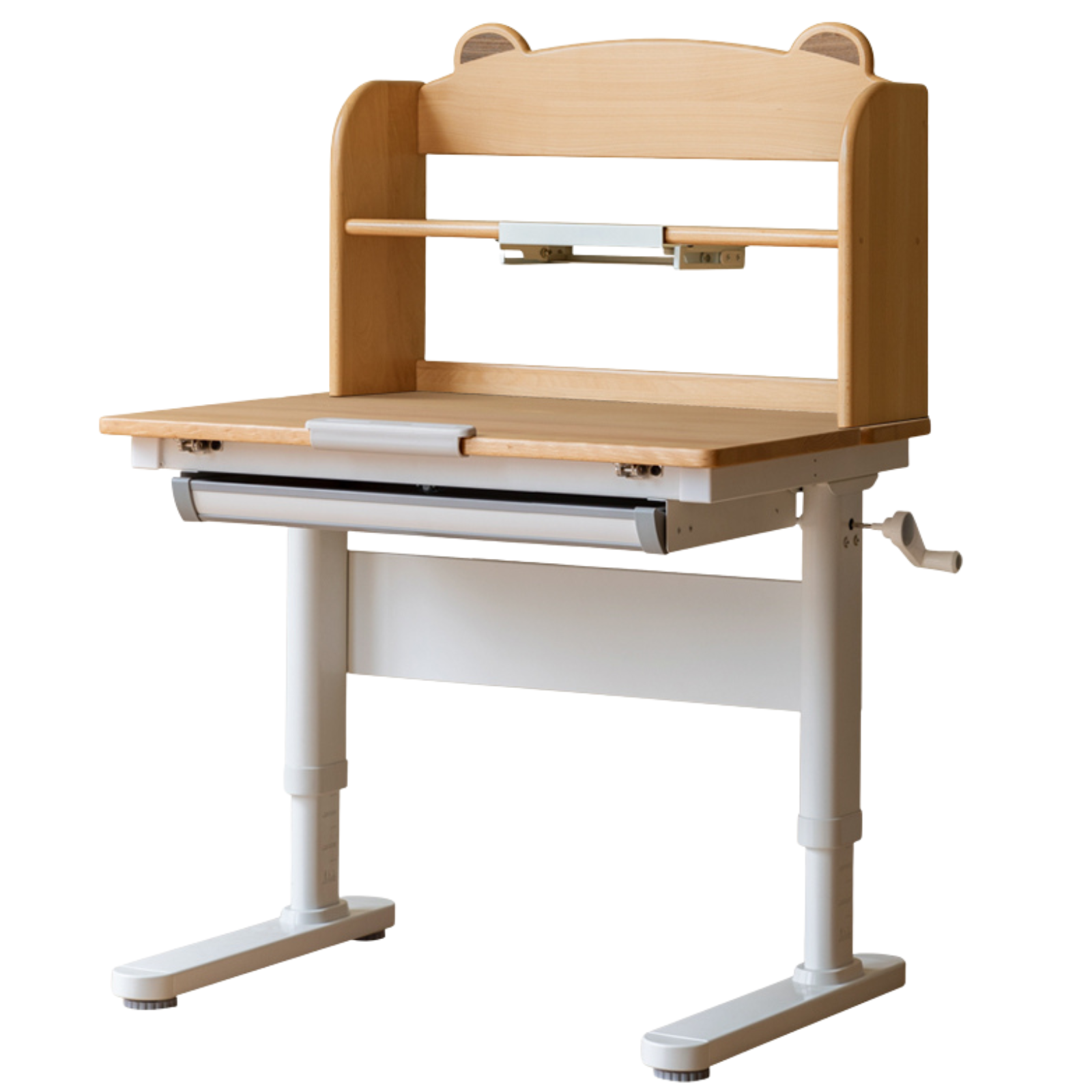 Beech, Solid Rubberwood Solid Wood Kids Liftable Desk