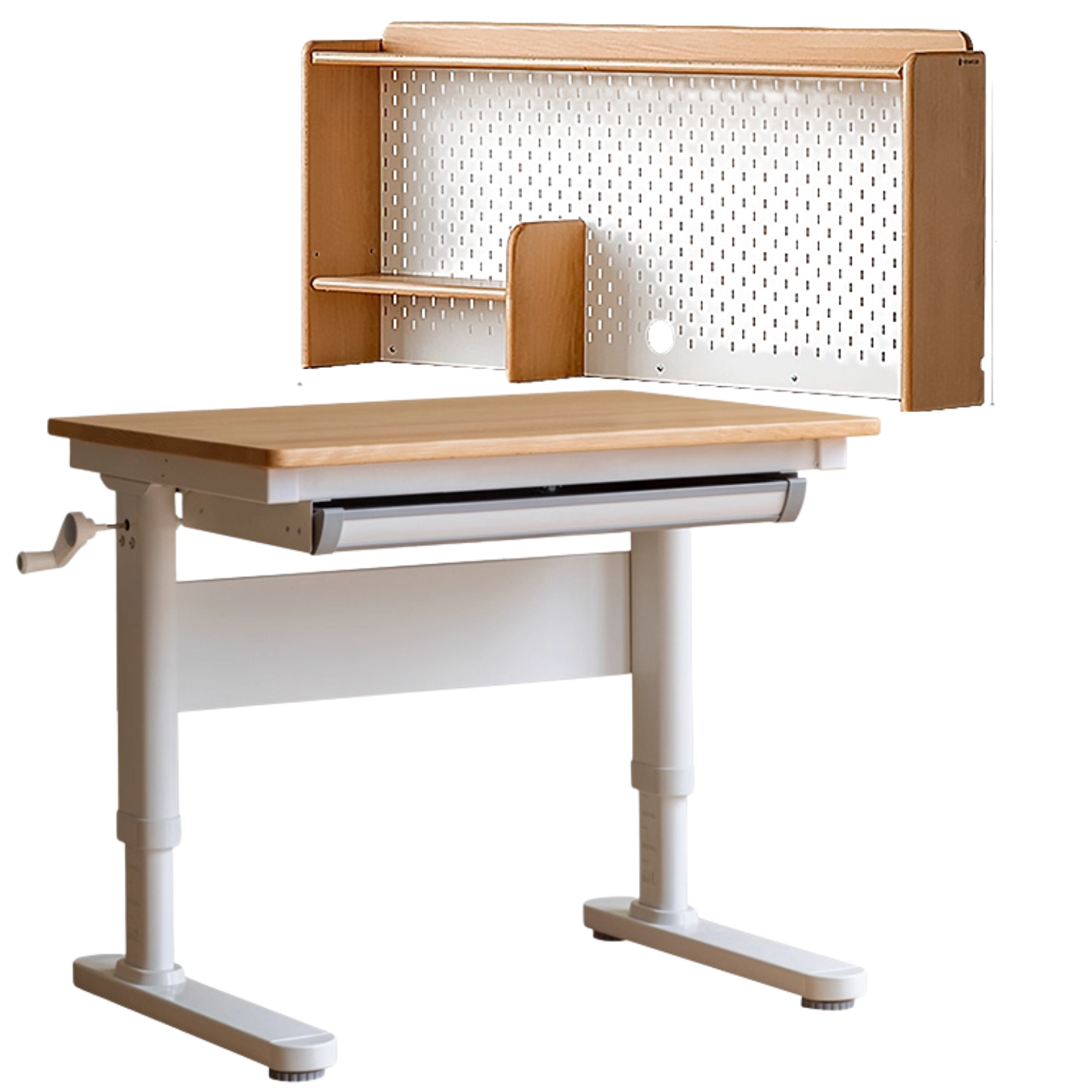 Beech, Solid Rubberwood Solid Wood Kids Liftable Desk