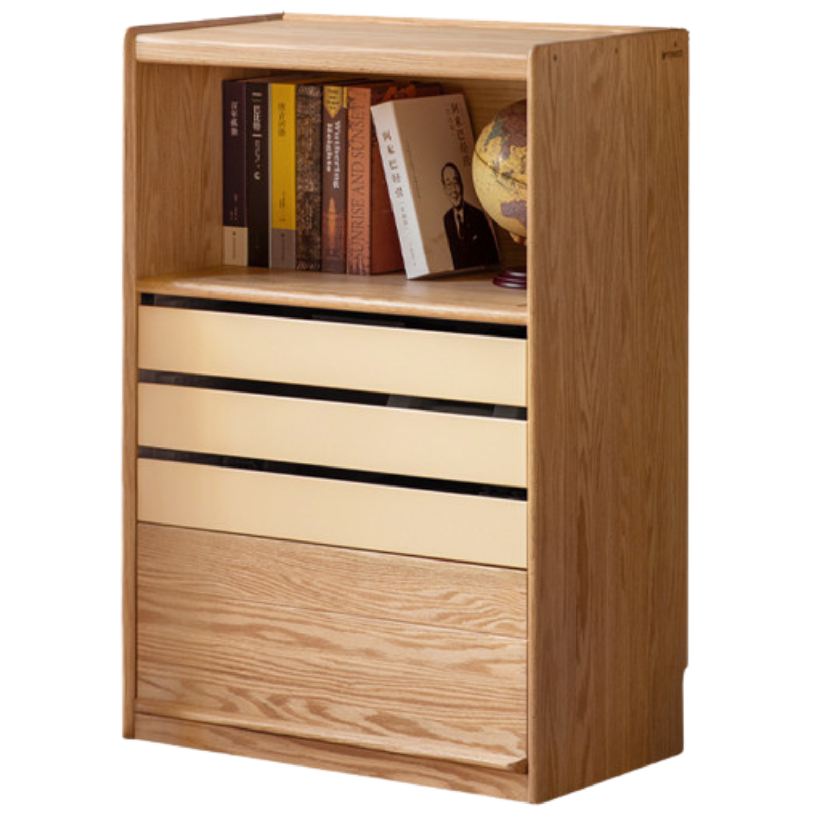 Oak Solid Wood Vintage Style Side Cabinet.