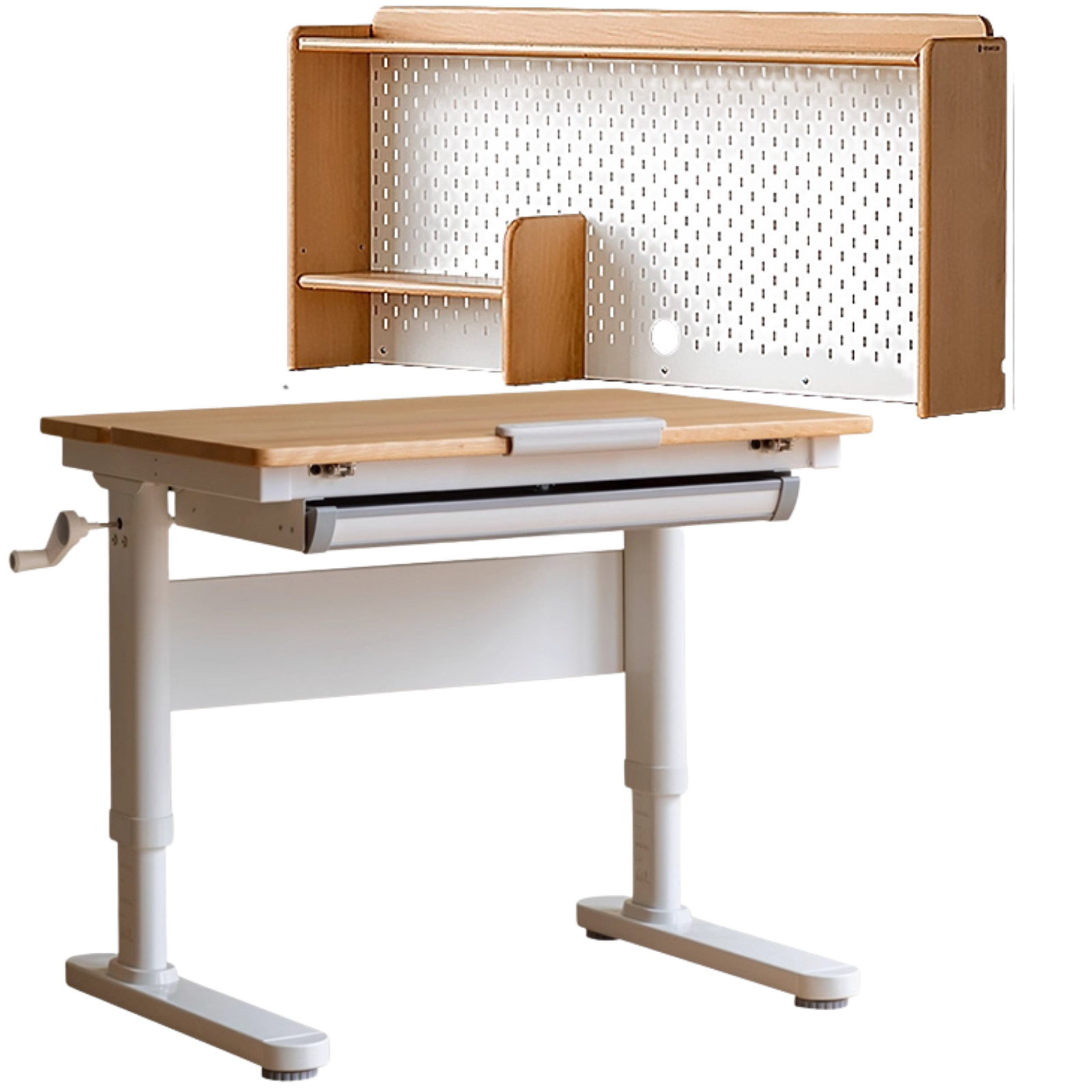 Beech, Solid Rubberwood Solid Wood Kids Liftable Desk