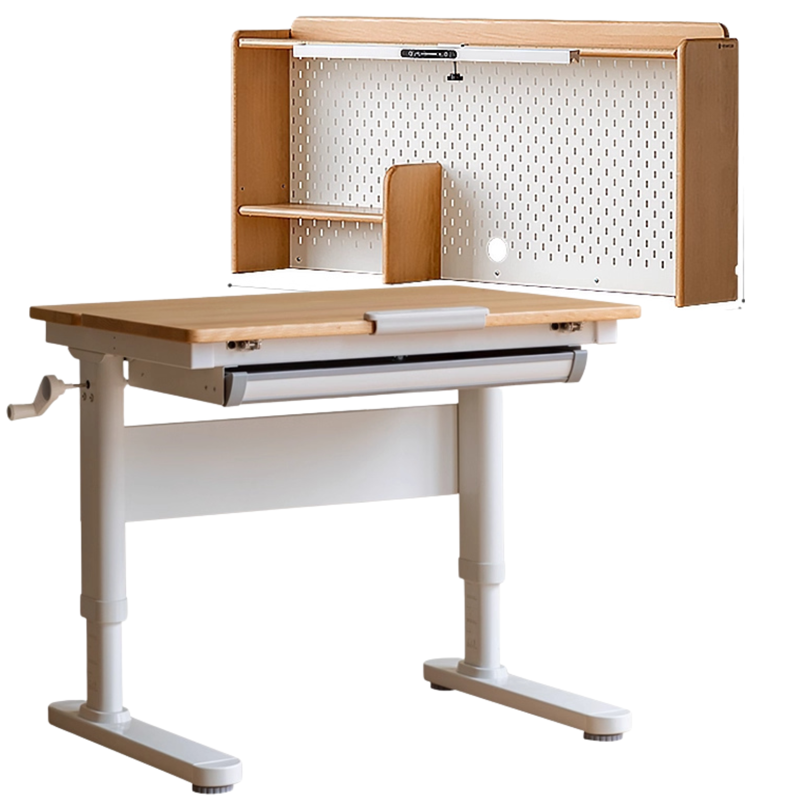 Beech, Solid Rubberwood Solid Wood Kids Liftable Desk
