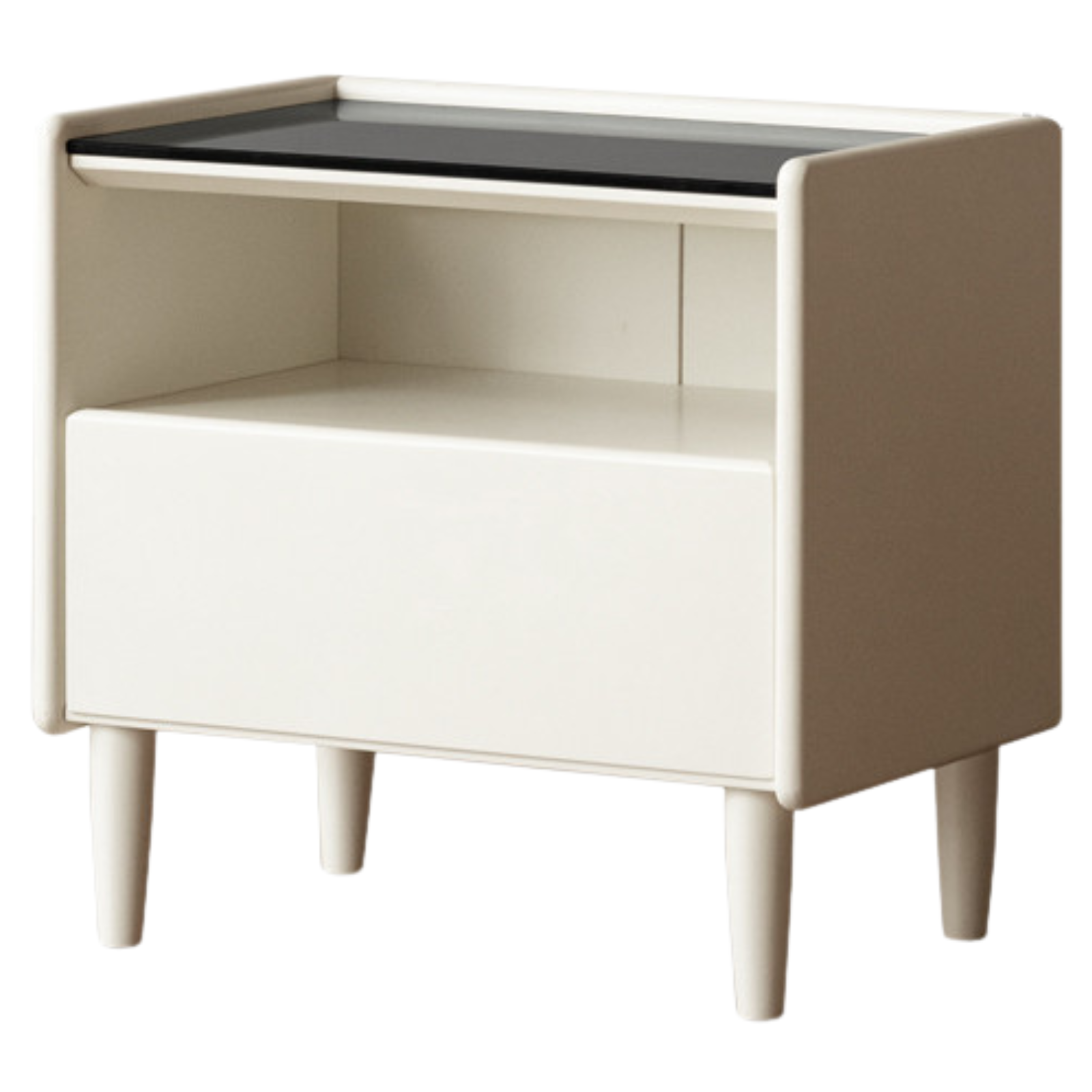 Solid Rubberwood Modern Nightstand