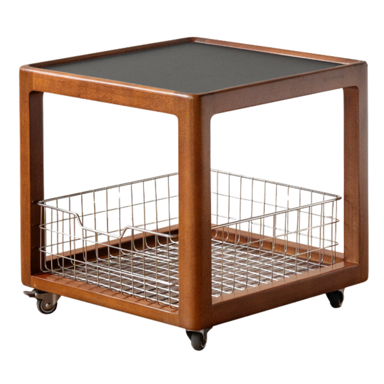 Poplar Solid Wood Movable Vintage Slab Side Table