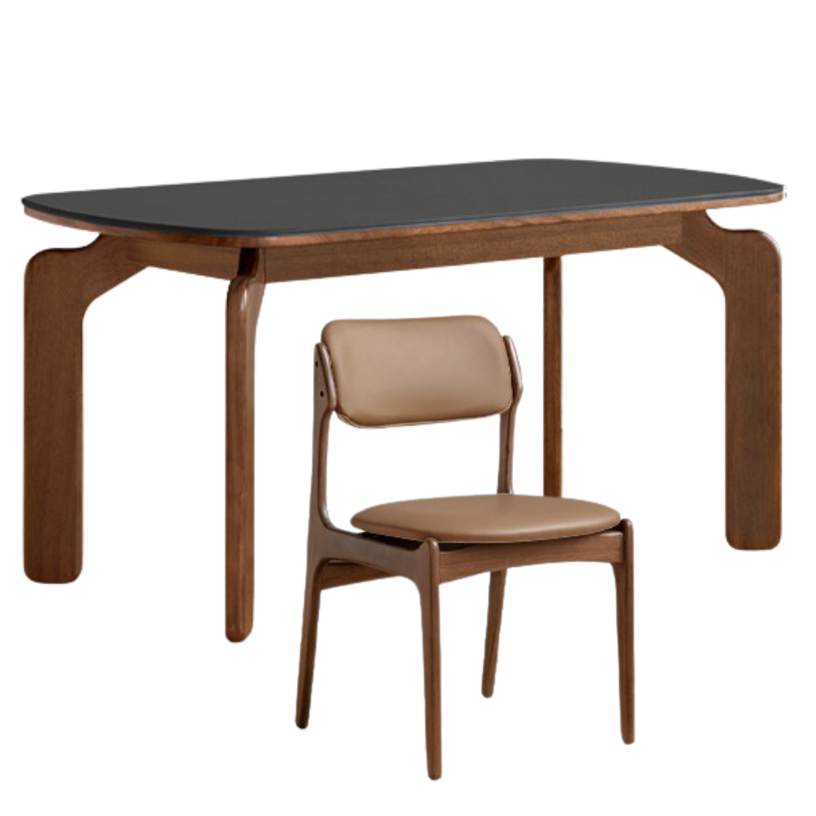 Sandalwood Solid Wood Rock Board Retro Antique Style Dining Table