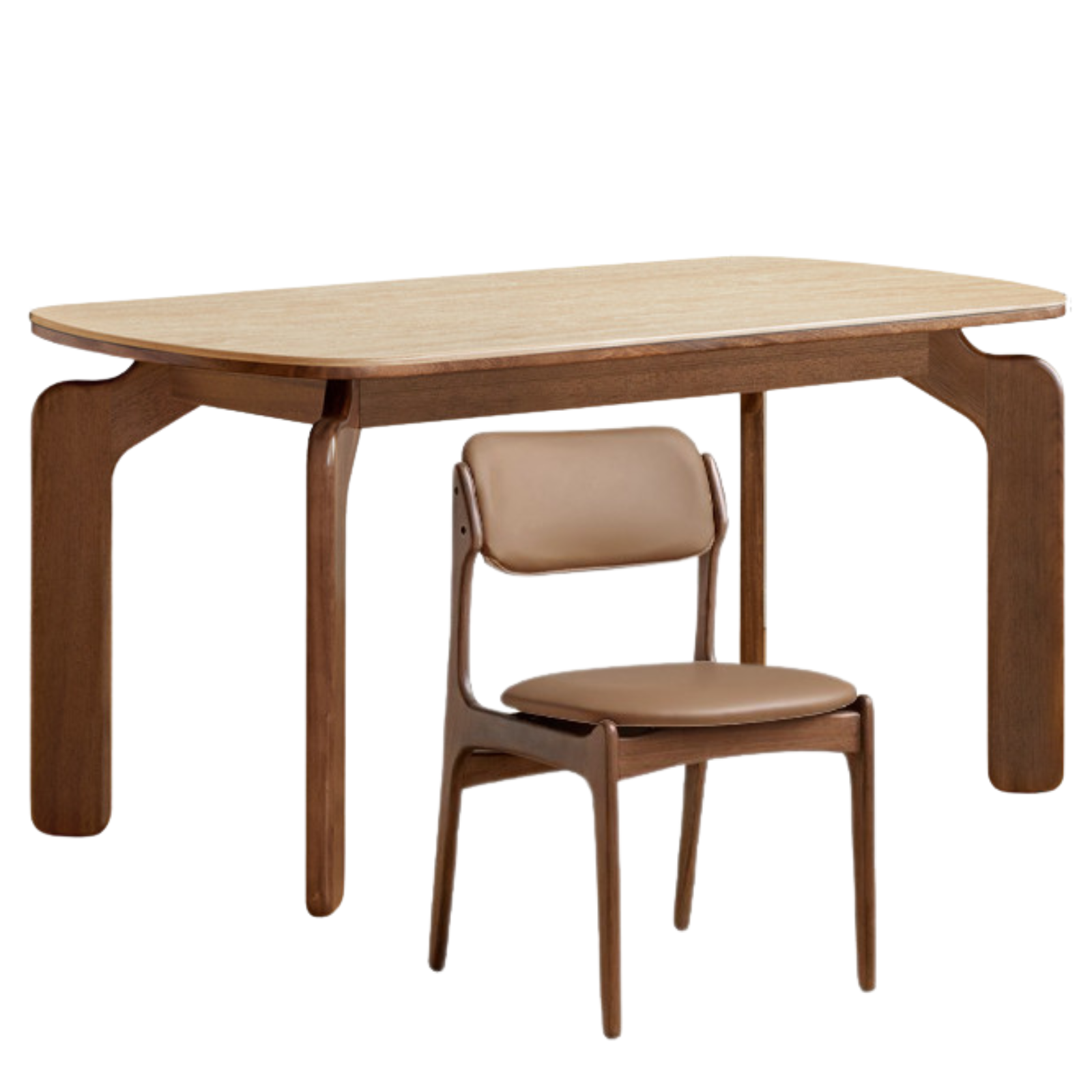 Sandalwood Solid Wood Rock Board Retro Antique Style Dining Table