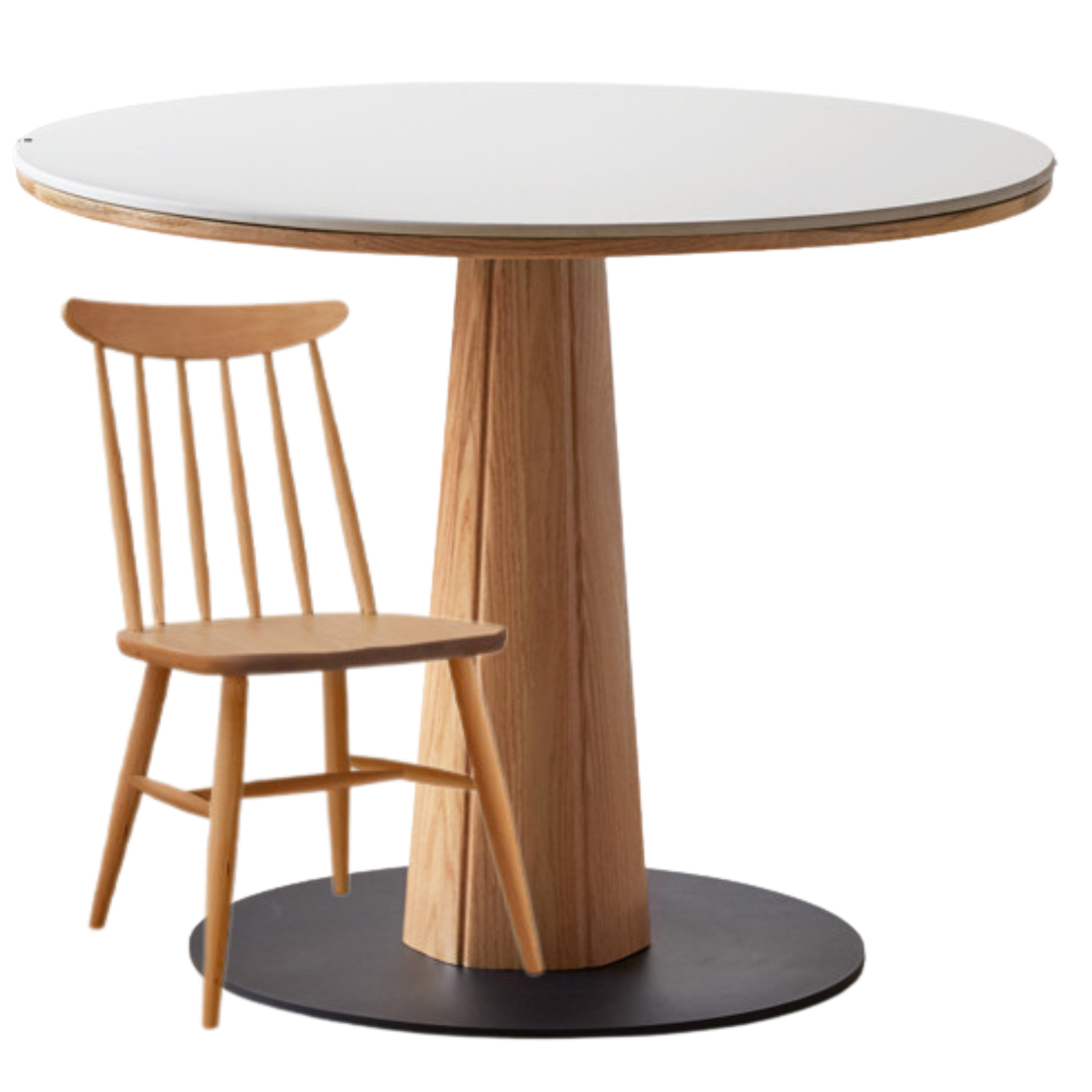 Oak Solid Wood Slab Round Dining Table
