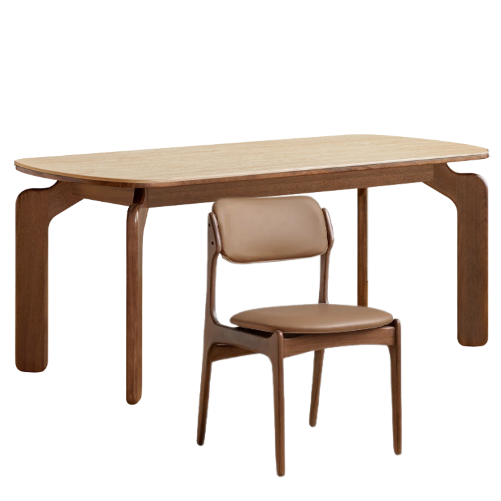 Sandalwood Solid Wood Rock Board Retro Antique Style Dining Table