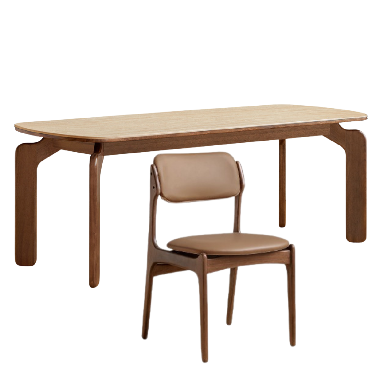 Sandalwood Solid Wood Rock Board Retro Antique Style Dining Table