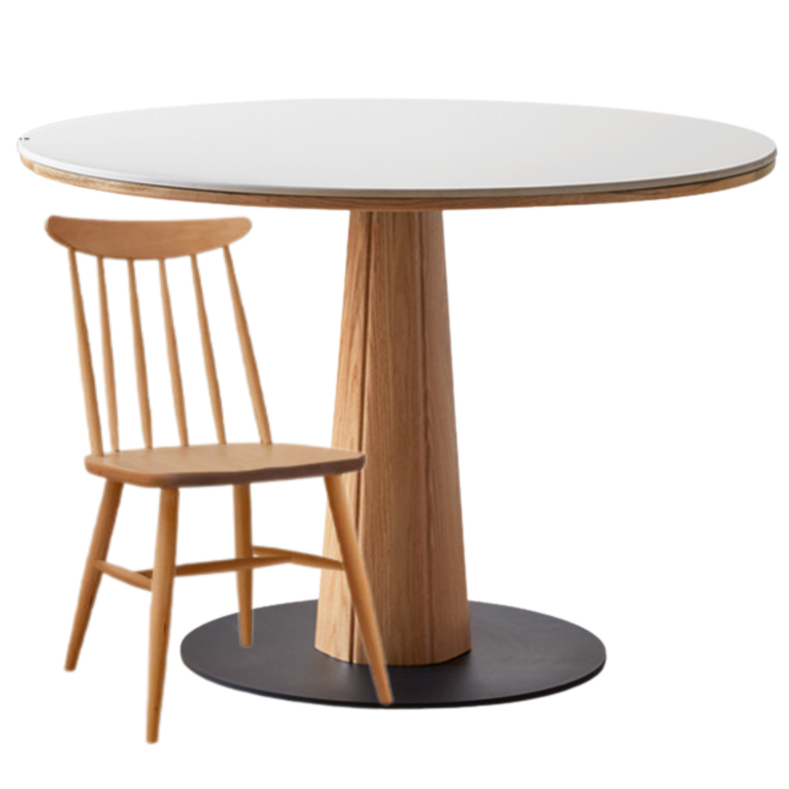 Oak Solid Wood Slab Round Dining Table