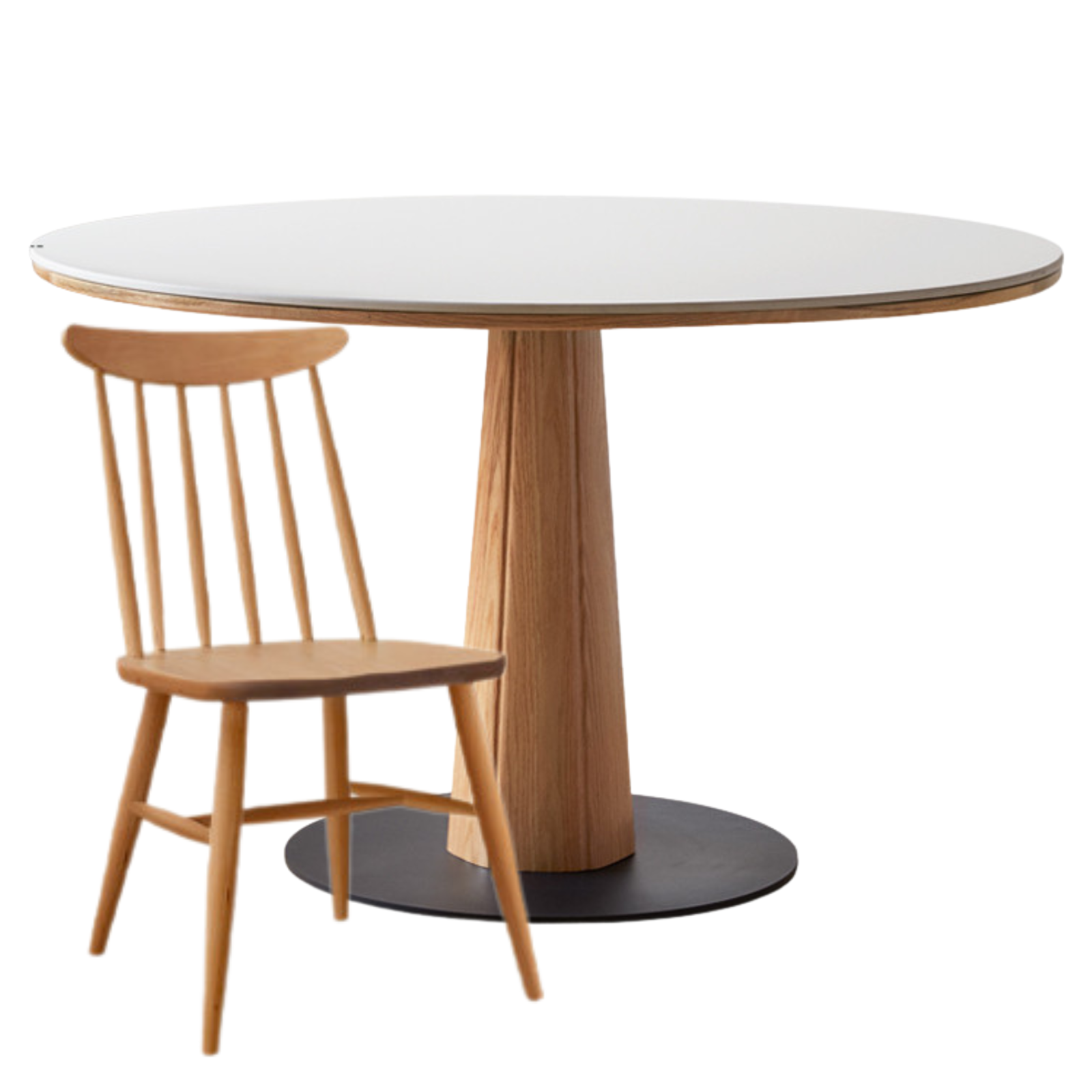 Oak Solid Wood Slab Round Dining Table