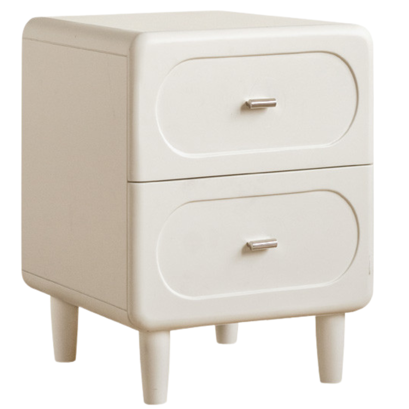 Beech Solid Wood White Cream Style Nightstand