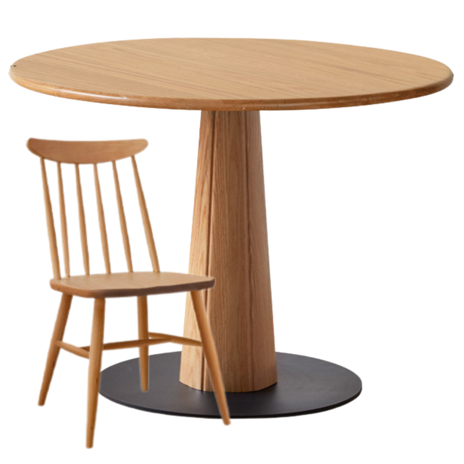 Oak Solid Wood Slab Round Dining Table