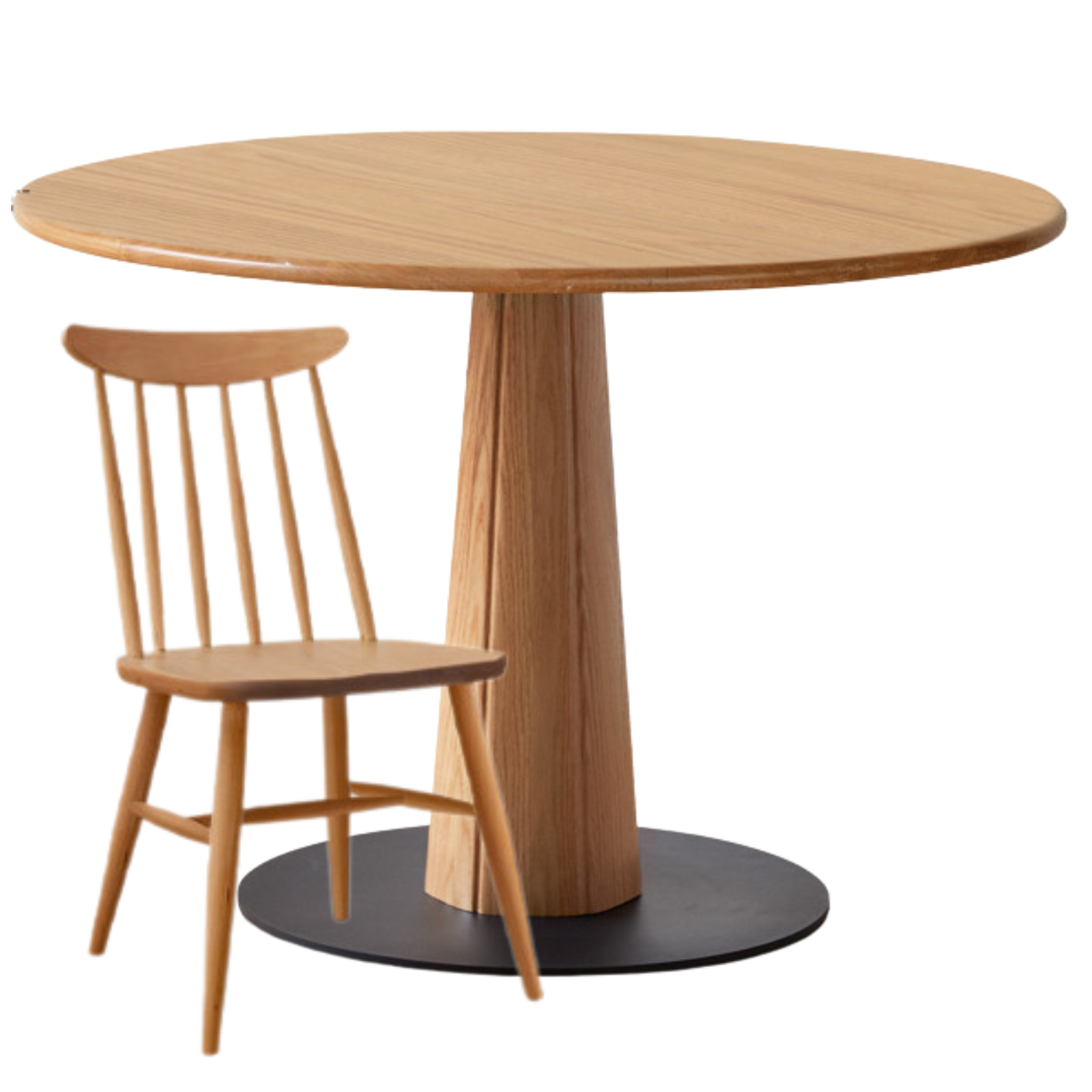 Oak Solid Wood Slab Round Dining Table