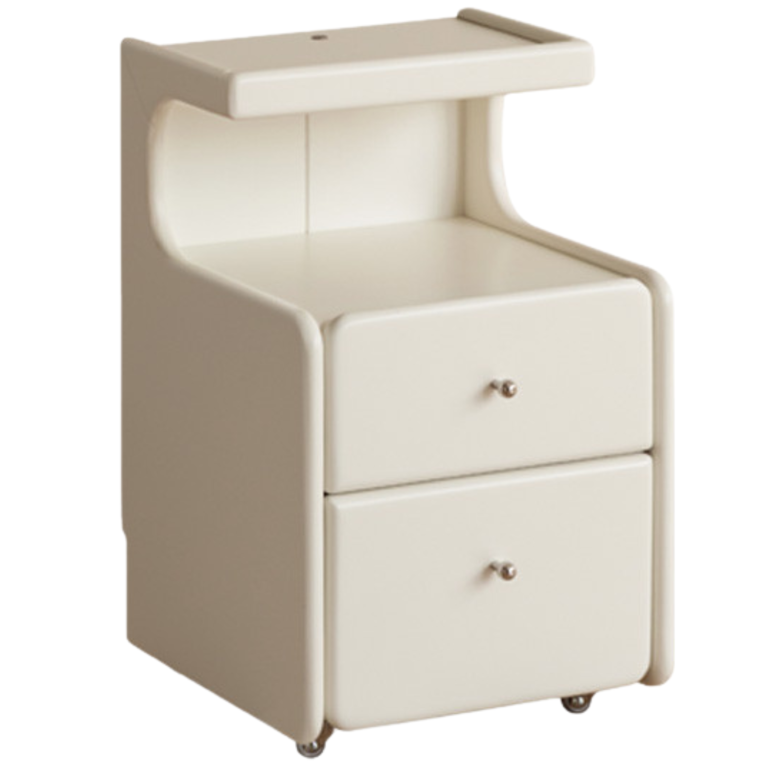 Beech Solid Wood White Cream Style Nightstand