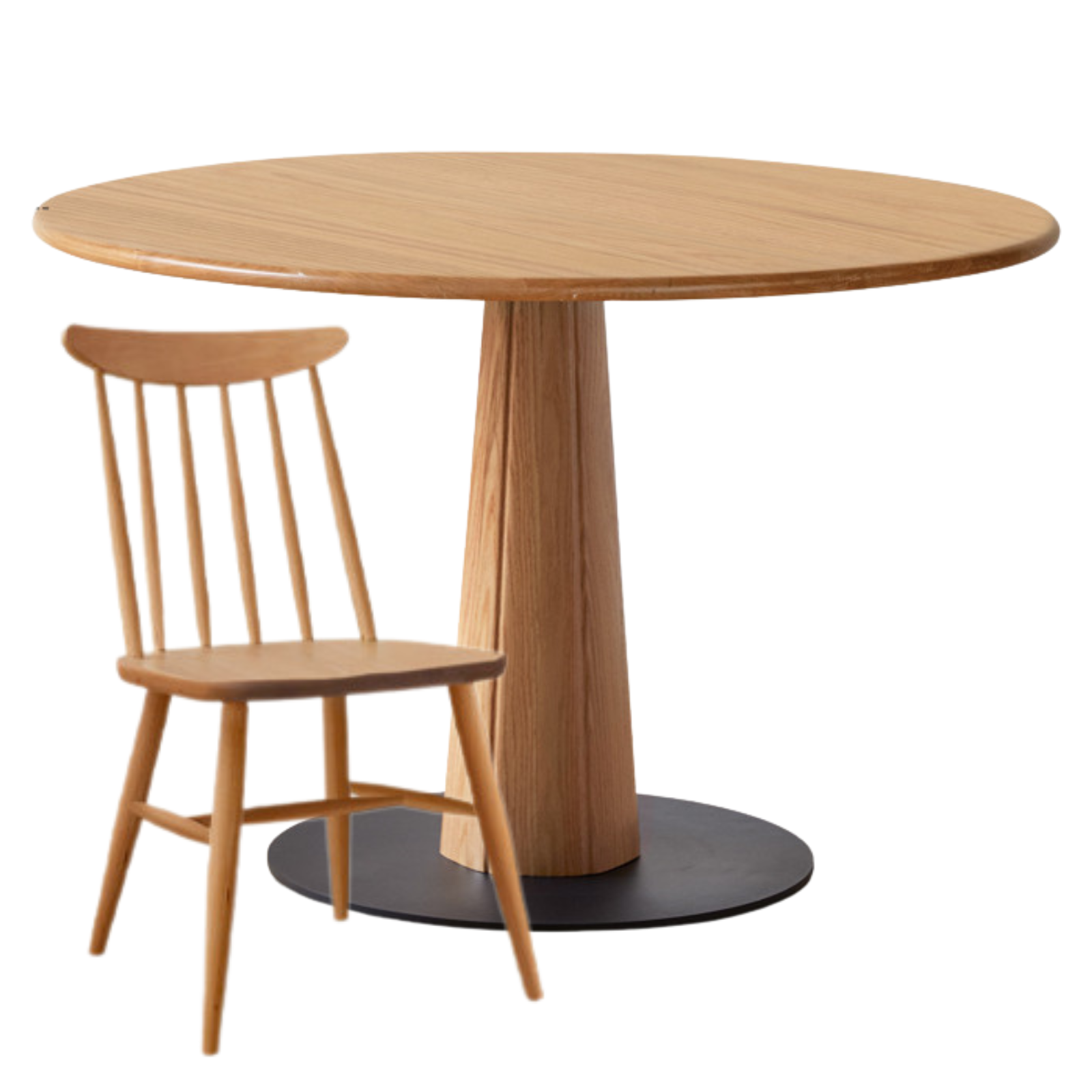 Oak Solid Wood Slab Round Dining Table