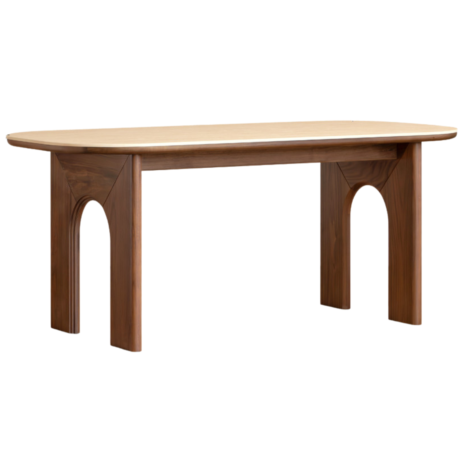 Black Walnut, Oak Solid Wood French Retro Style Dining Table