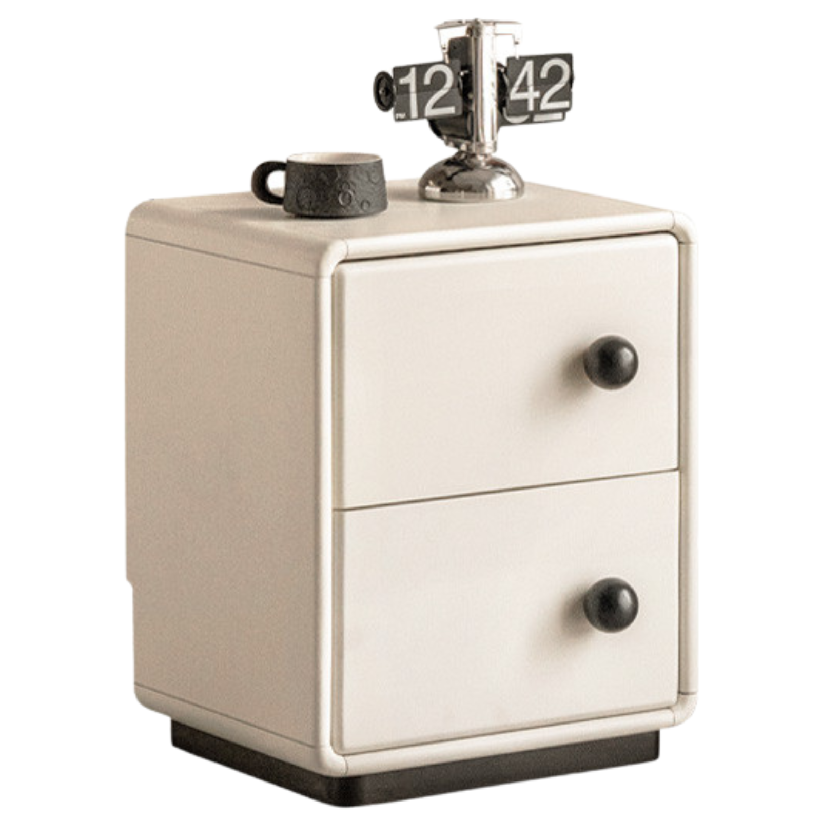 Beech Solid Wood White Cream Style Nightstand