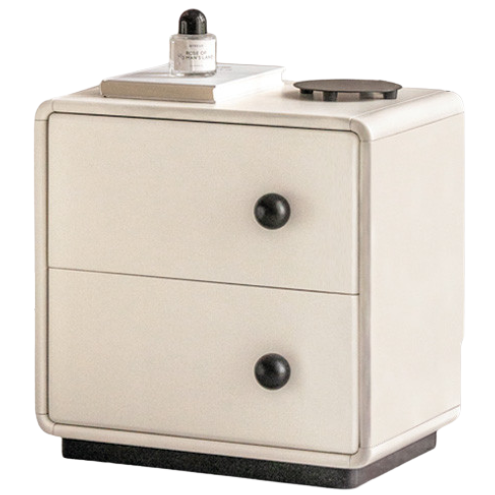 Beech Solid Wood White Cream Style Nightstand