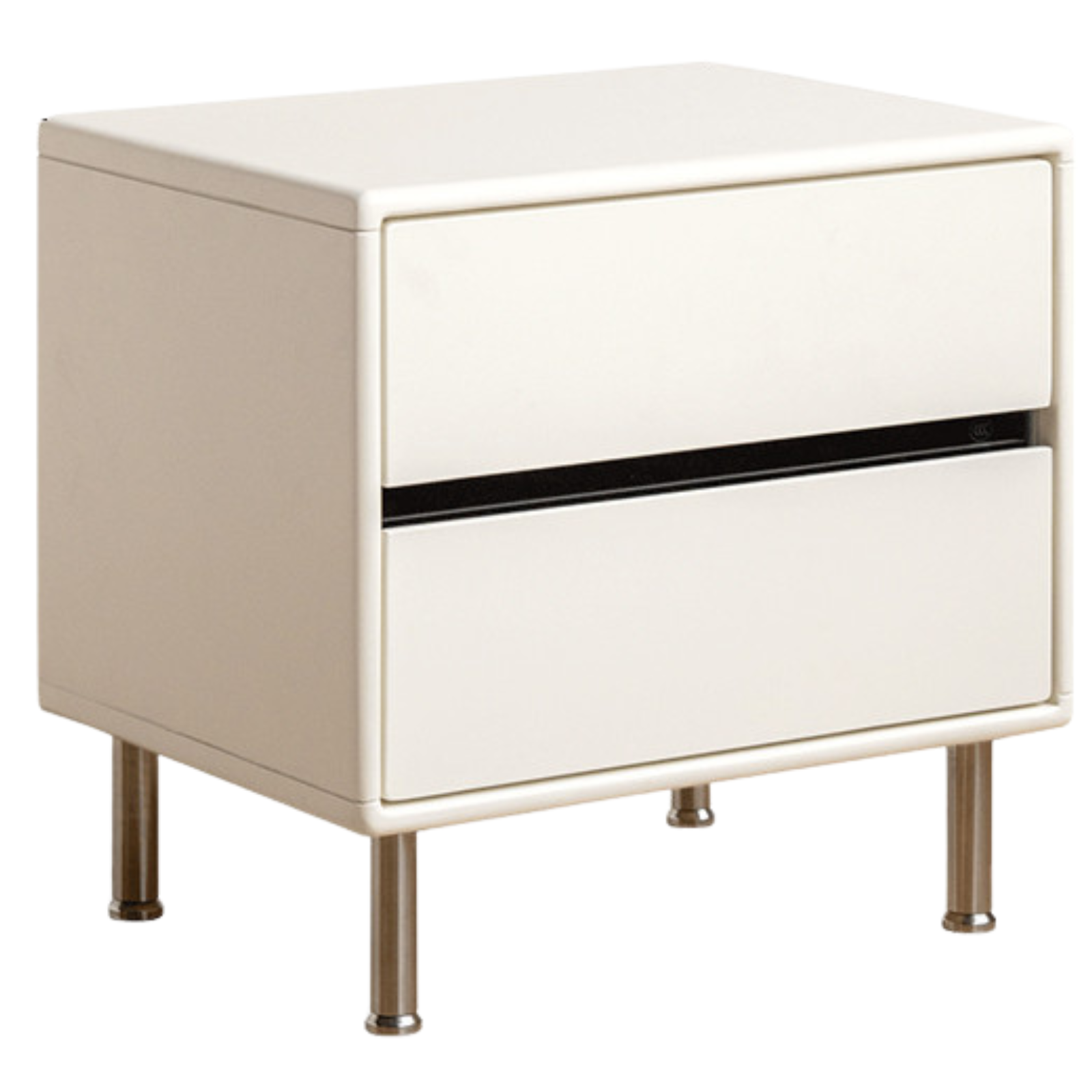 Beech Solid Wood White Cream Style Nightstand