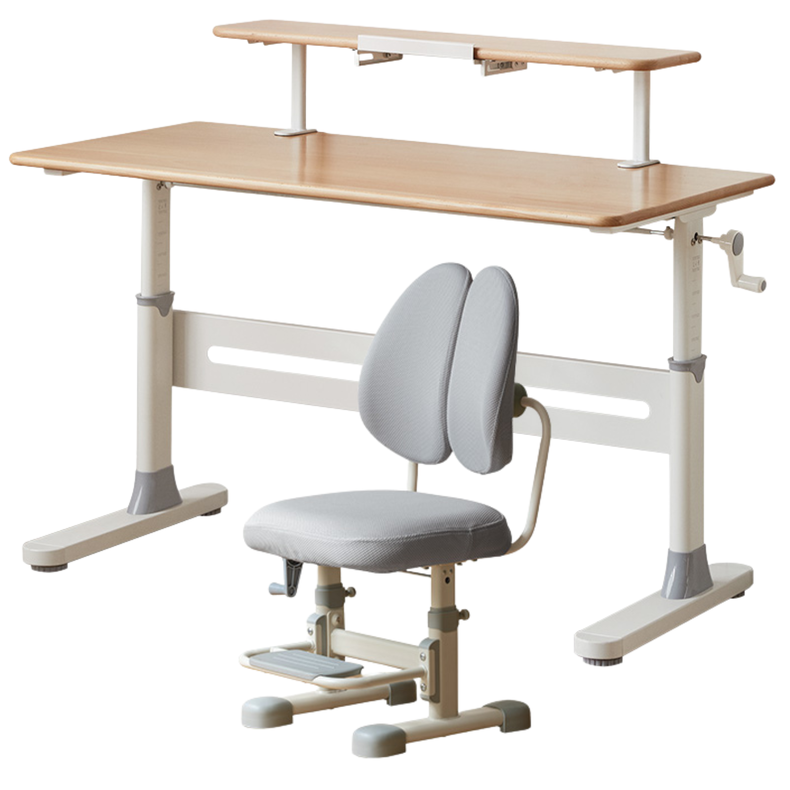 Beech, Solid Rubberwood Solid Wood Kids Liftable Desk