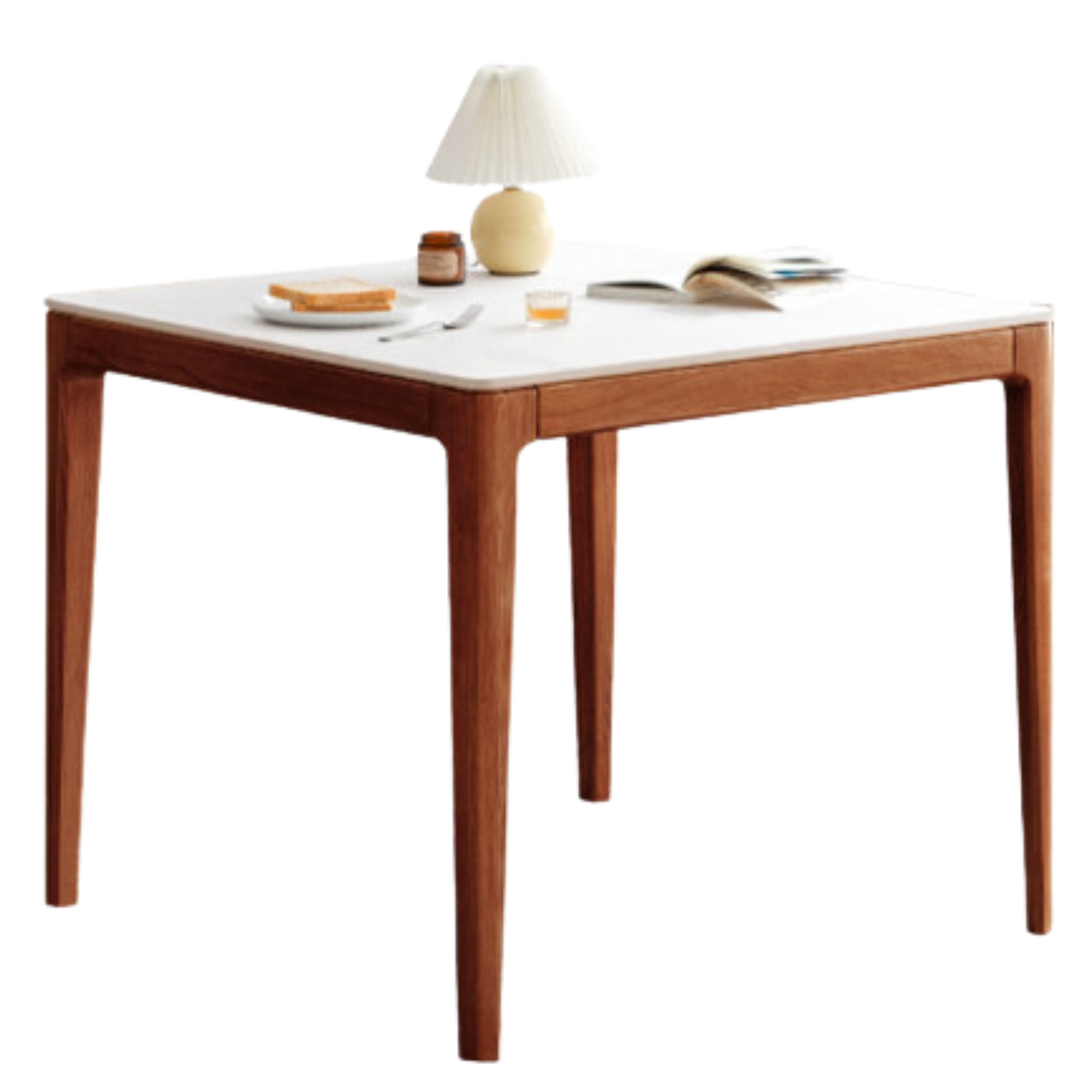 Black Walnut, Oak Solid Wood Modern Rock Board Dining Table