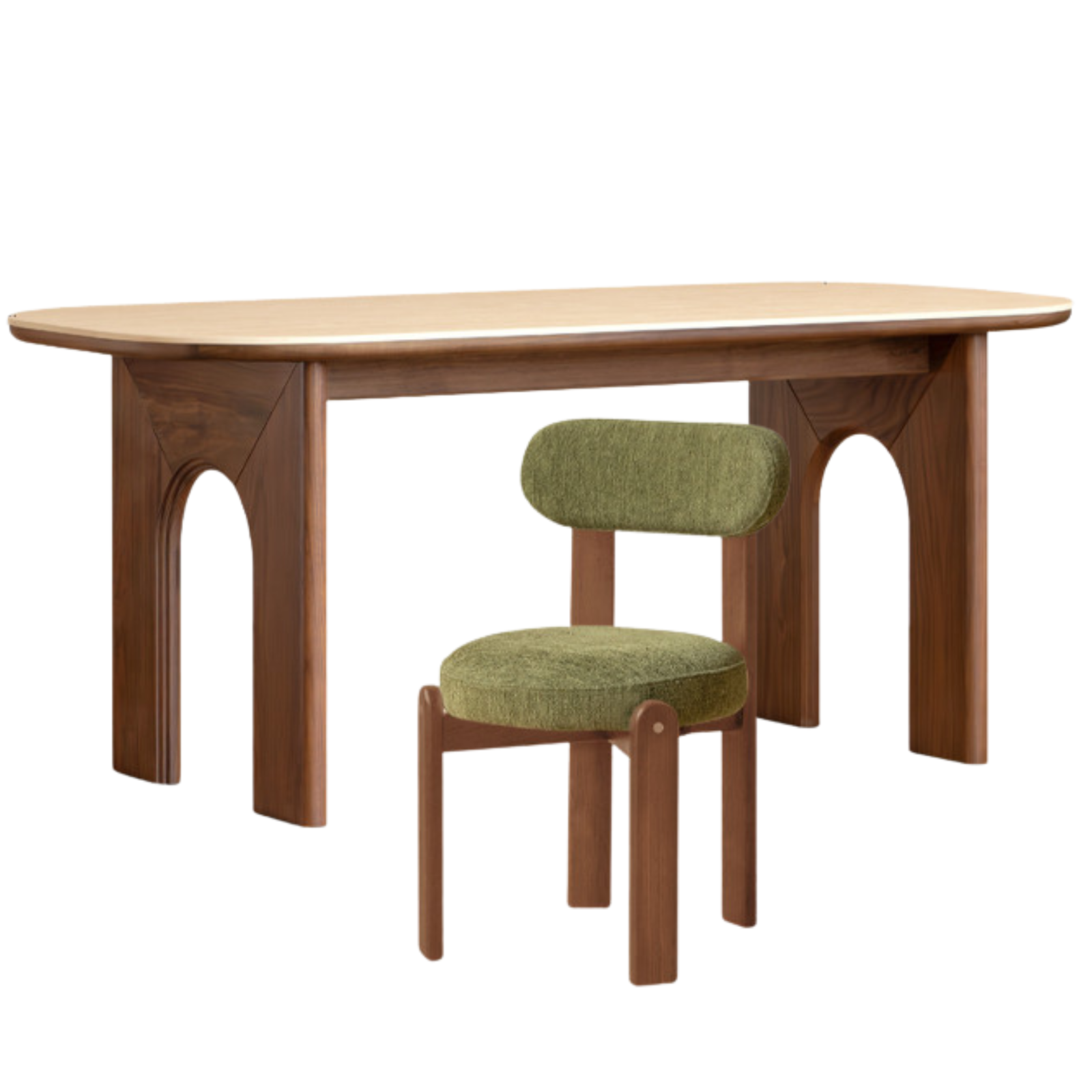 Black Walnut, Oak Solid Wood French Retro Style Dining Table