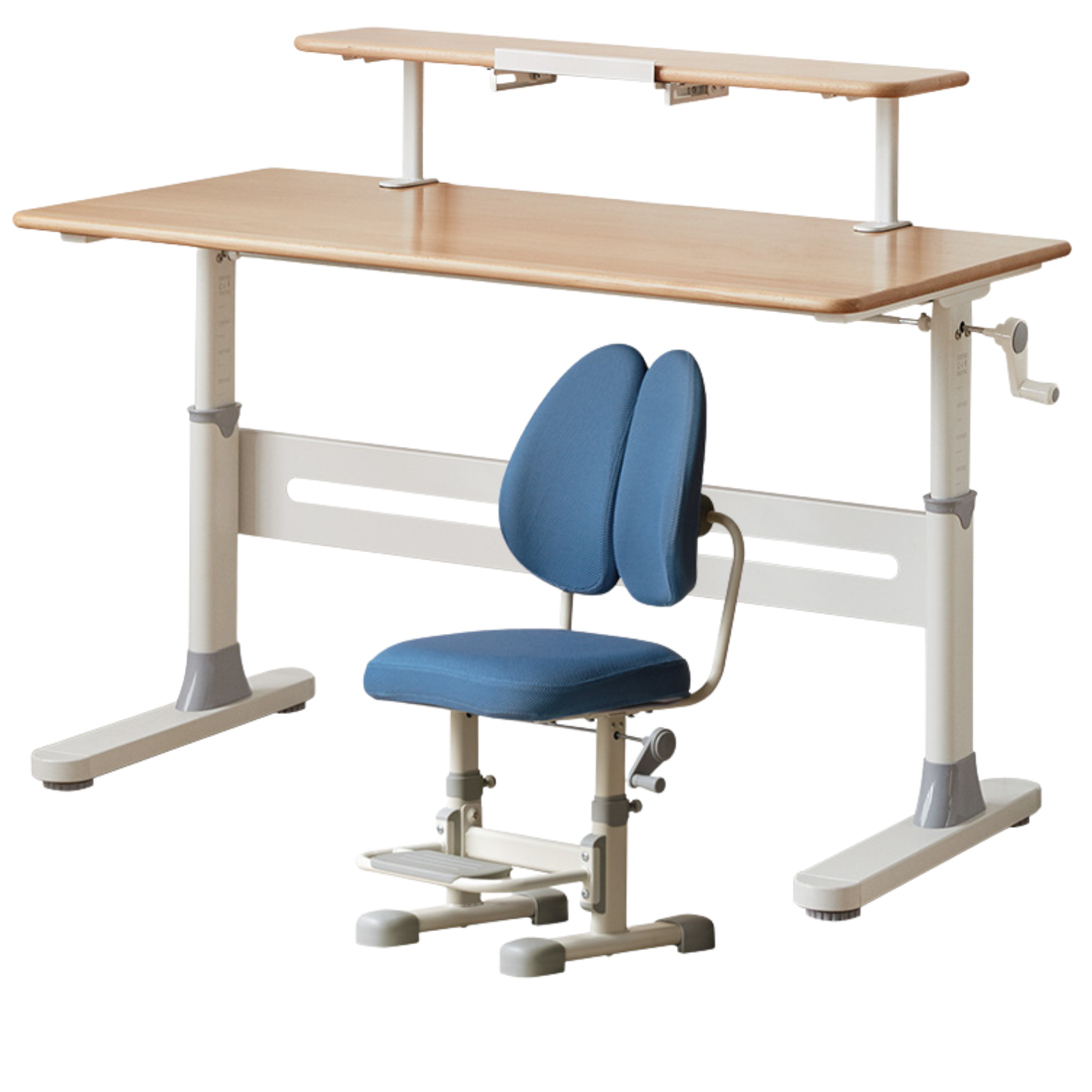 Beech, Solid Rubberwood Solid Wood Kids Liftable Desk