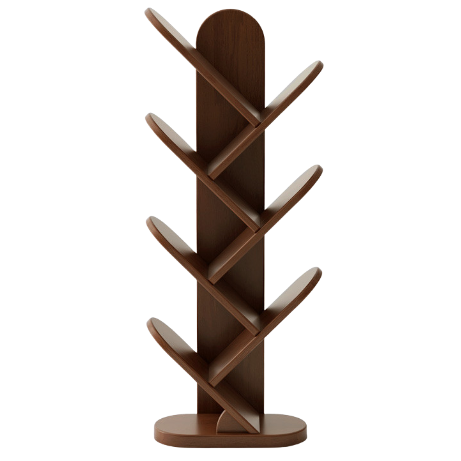 Oak, Cherry, Solid Rubberwood Multi-Layer Creative Corner Bookshelf