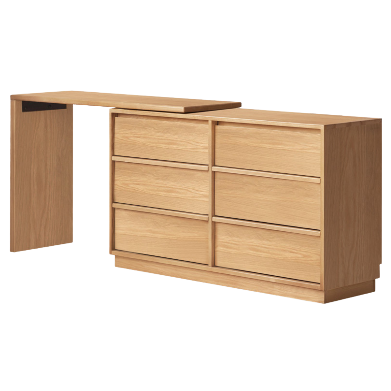 Oak Solid Wood Rotating Skeleton Dressing Table