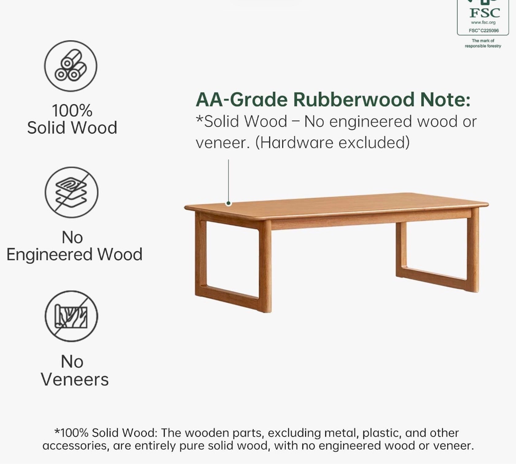Rubberwood Solid Wood Tea Table Japanese Floor Table, Tatami Coffee Table